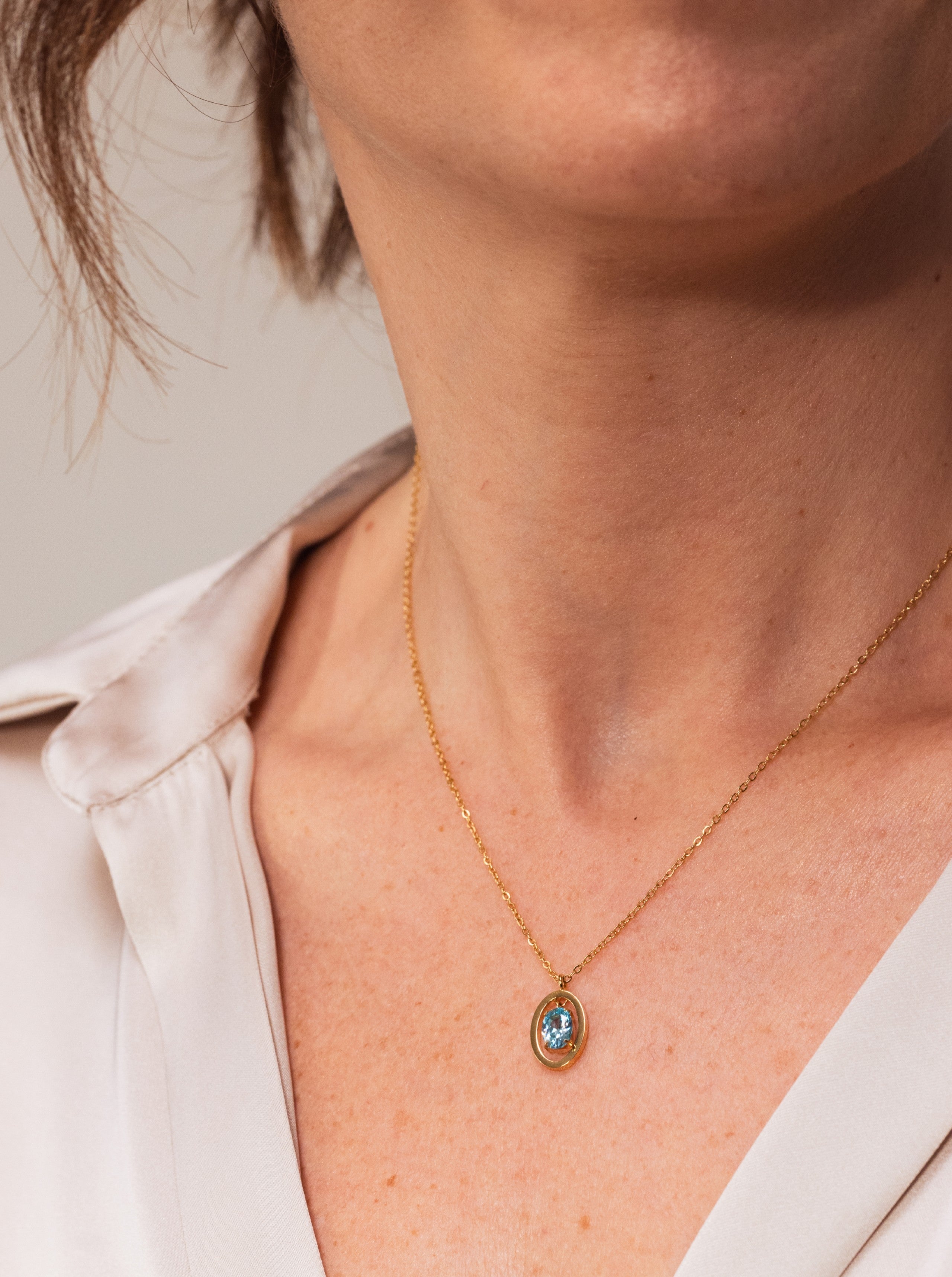 Ana Joalheiros - Colares Dourados - Colar Dourado One Birthstone Dezembro - Felicidade OJNN47G SIMBOLO pescoço