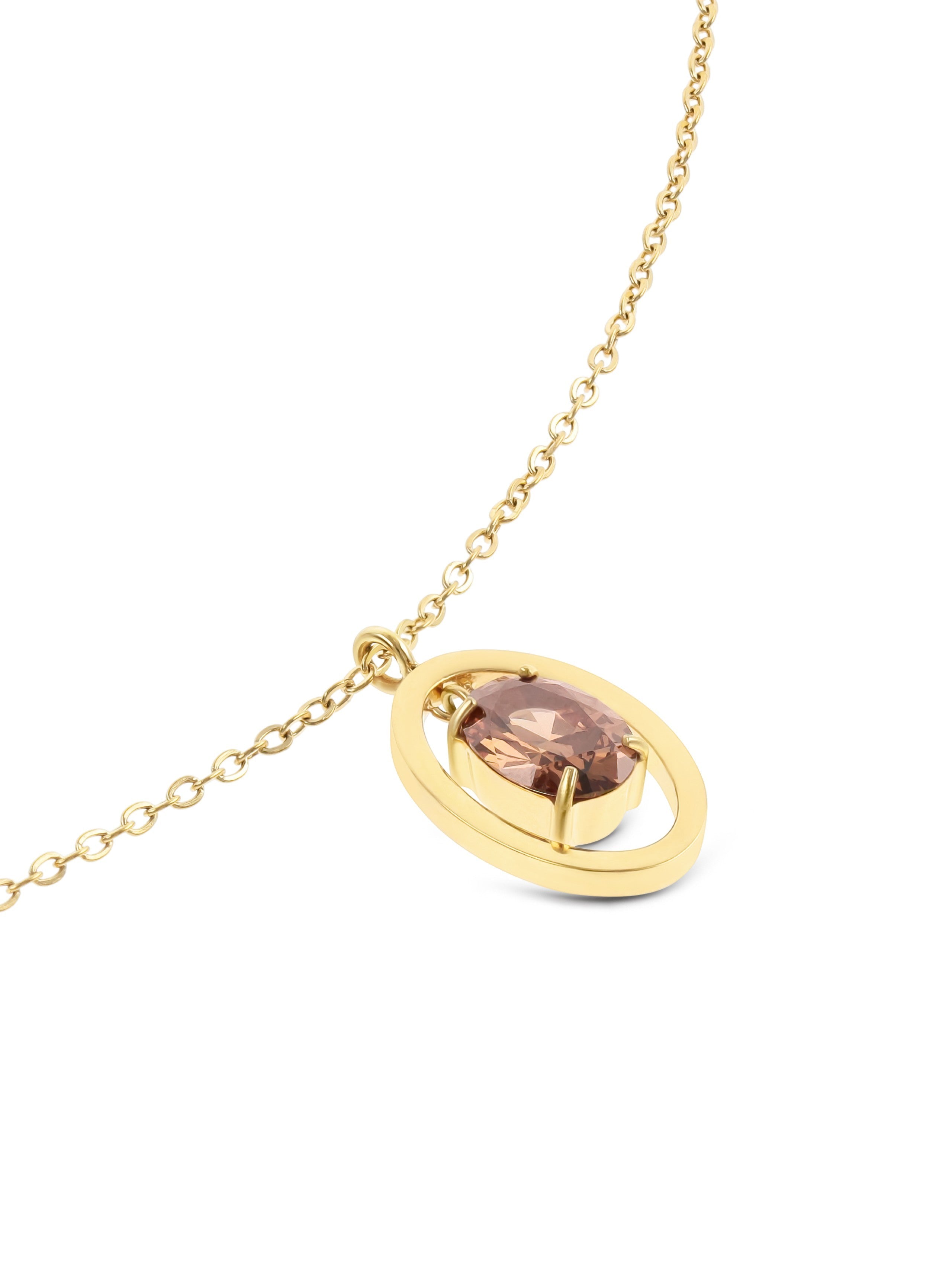 Ana Joalheiros - Colares Dourados - Colar Dourado One  Birthstone Novembro - Sucesso OJNN46G 
