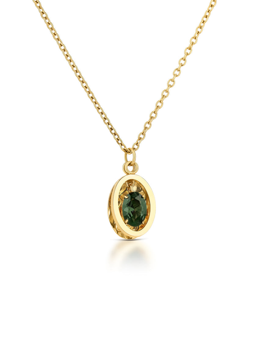 Ana Joalheiros - Colares Dourados - Colar Dourado OneColar & Brincos One Birthstone May OJSET24G05 Verde