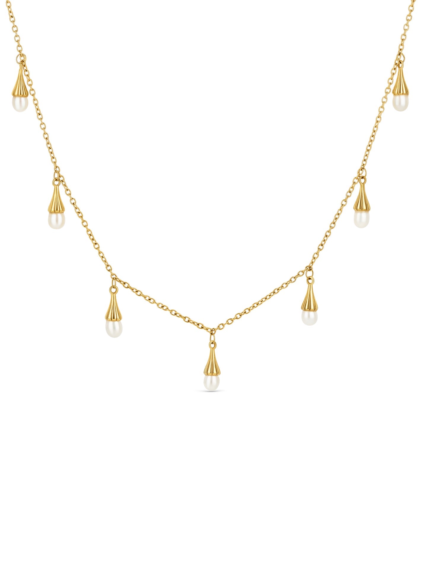 Ana Joalheiros - Colares Dourados - Colar Dourado One Colar & Brincos One Sea Pearl Gold OJSET26G  Perolas