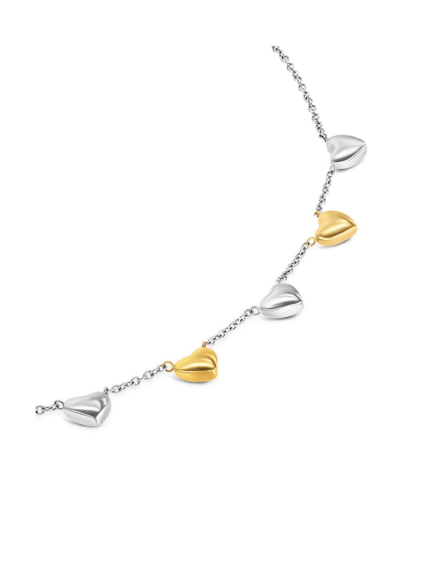 Ana Joalheiros - Colares Dourados - Colar Dourado One Crazy Heart Embrace Bicolor OJCHN03T 