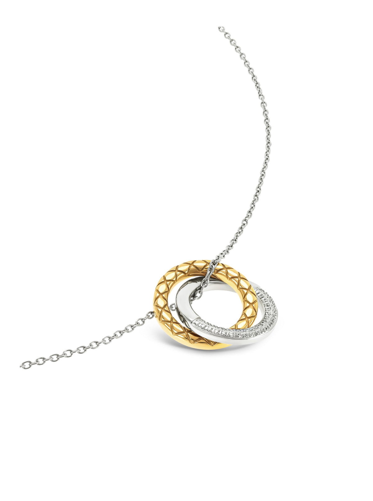 Ana Joalheiros - Colares Dourados - Colar Dourado One Delightful Circle Bicolor OJDFN01SG 