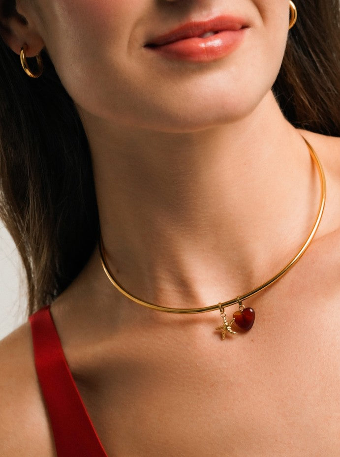 Ana Joalheiros - Colar Coração - Colar One Energy Master Rigid Gold OJNMG03
