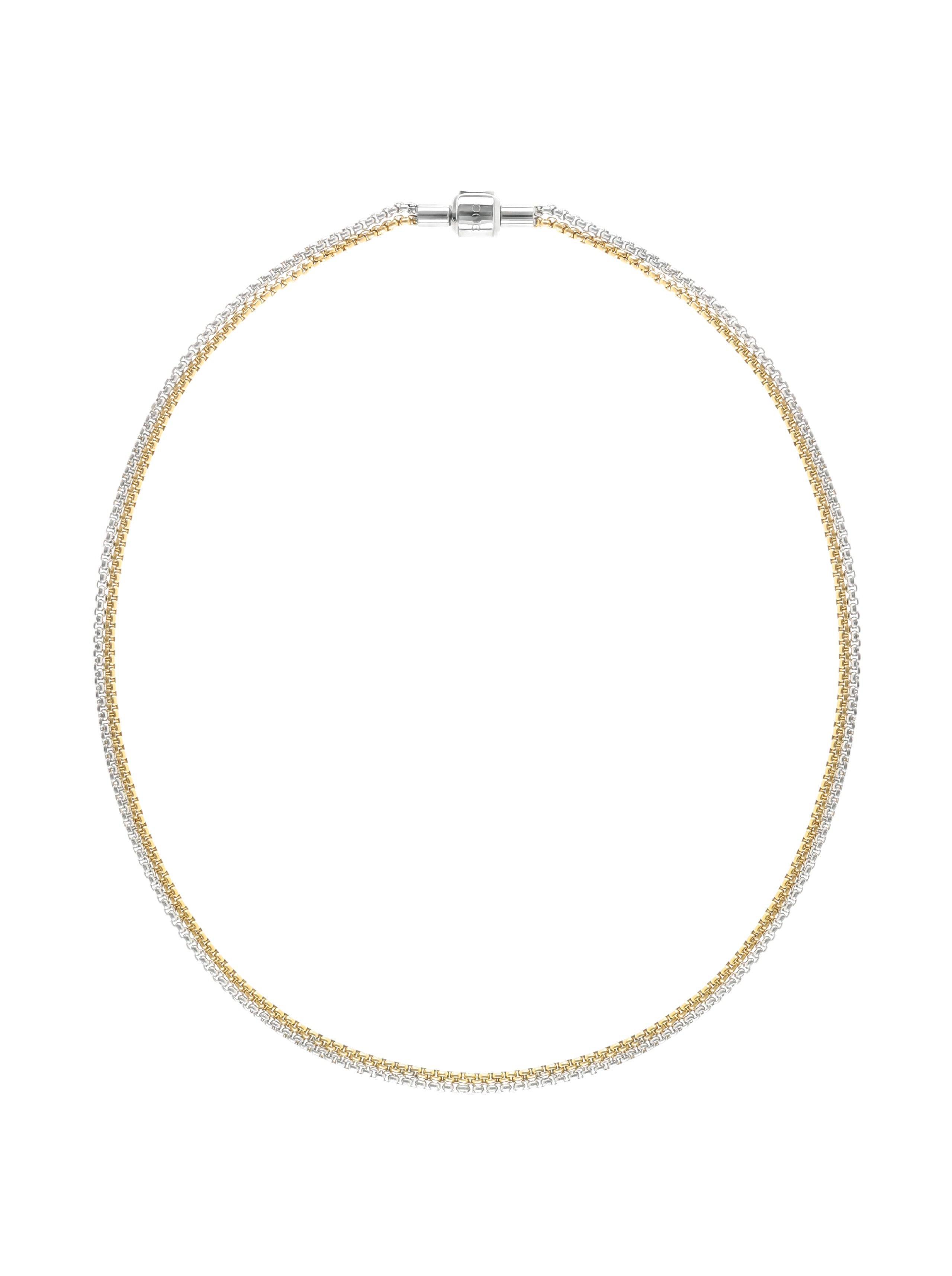 Ana Joalheiros - Colares Dourados - Colar Dourado One Energy Master Soft Bicolor OJNMSG0102 Frente