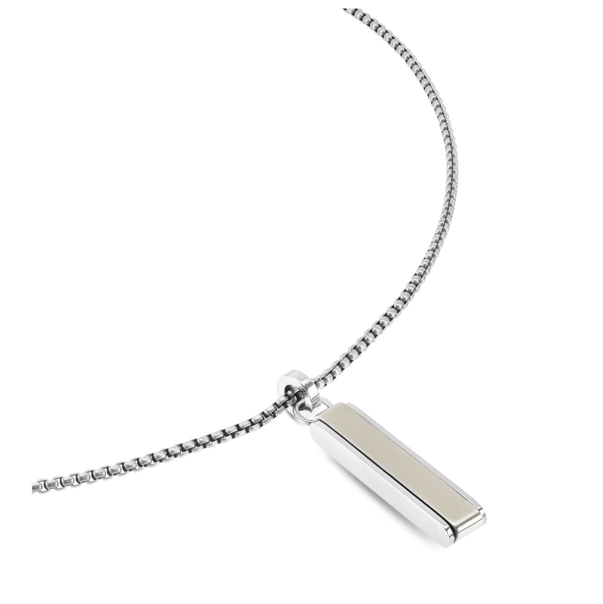Ana Joalheiros - Colares Prateado - Colar Prateado One Men Titan Steel OAMN5101SS 
