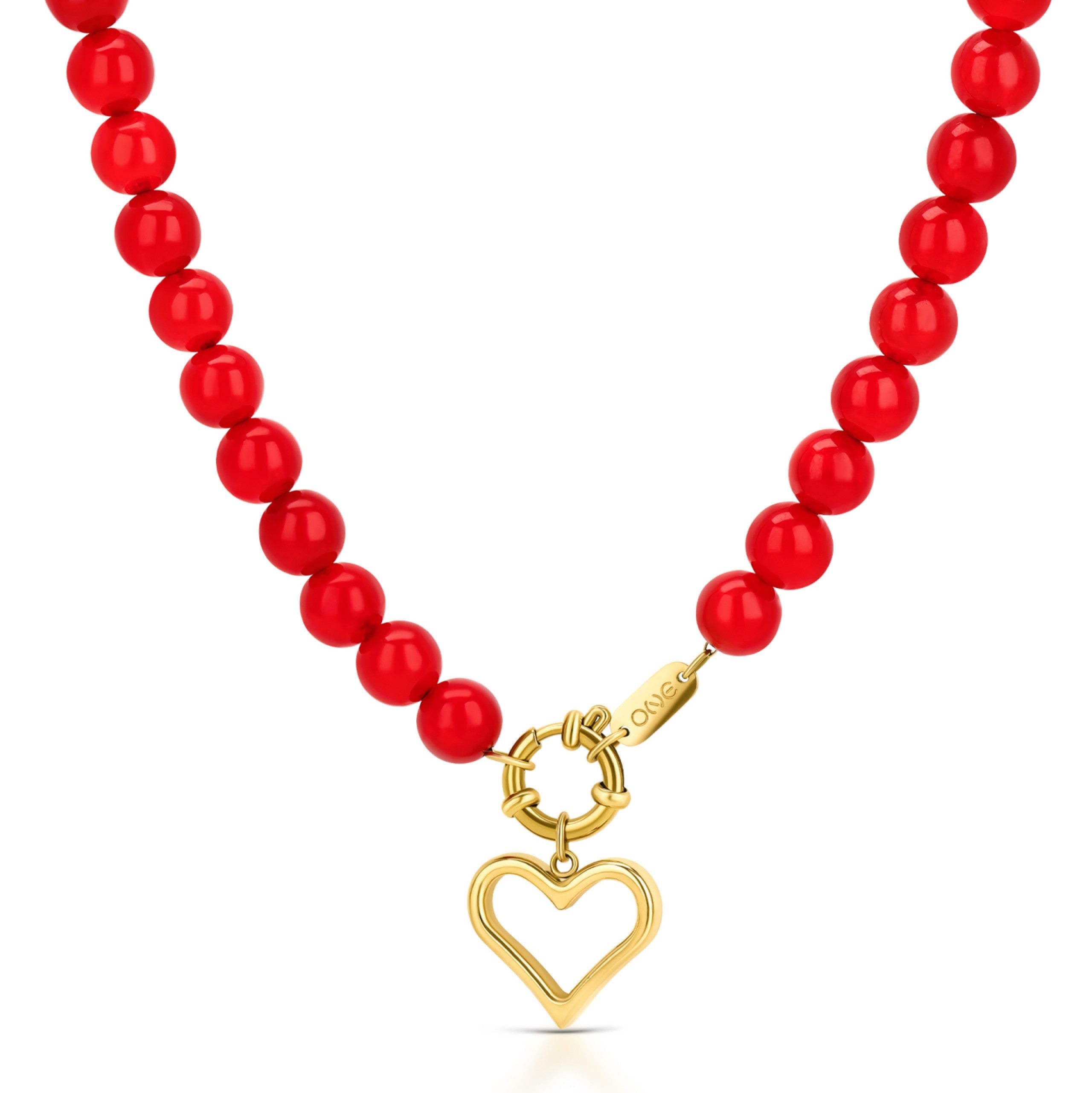 Ana Joalheiros - Colares Dourados - Colar Dourado OneNeckmess Carmela Love OJNN91G Coração