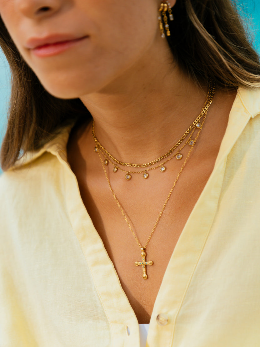 Ana Joalheiros - Colares Dourados - Colar Dourado One Neckmess Glow Golden OJNN77G pescoço
