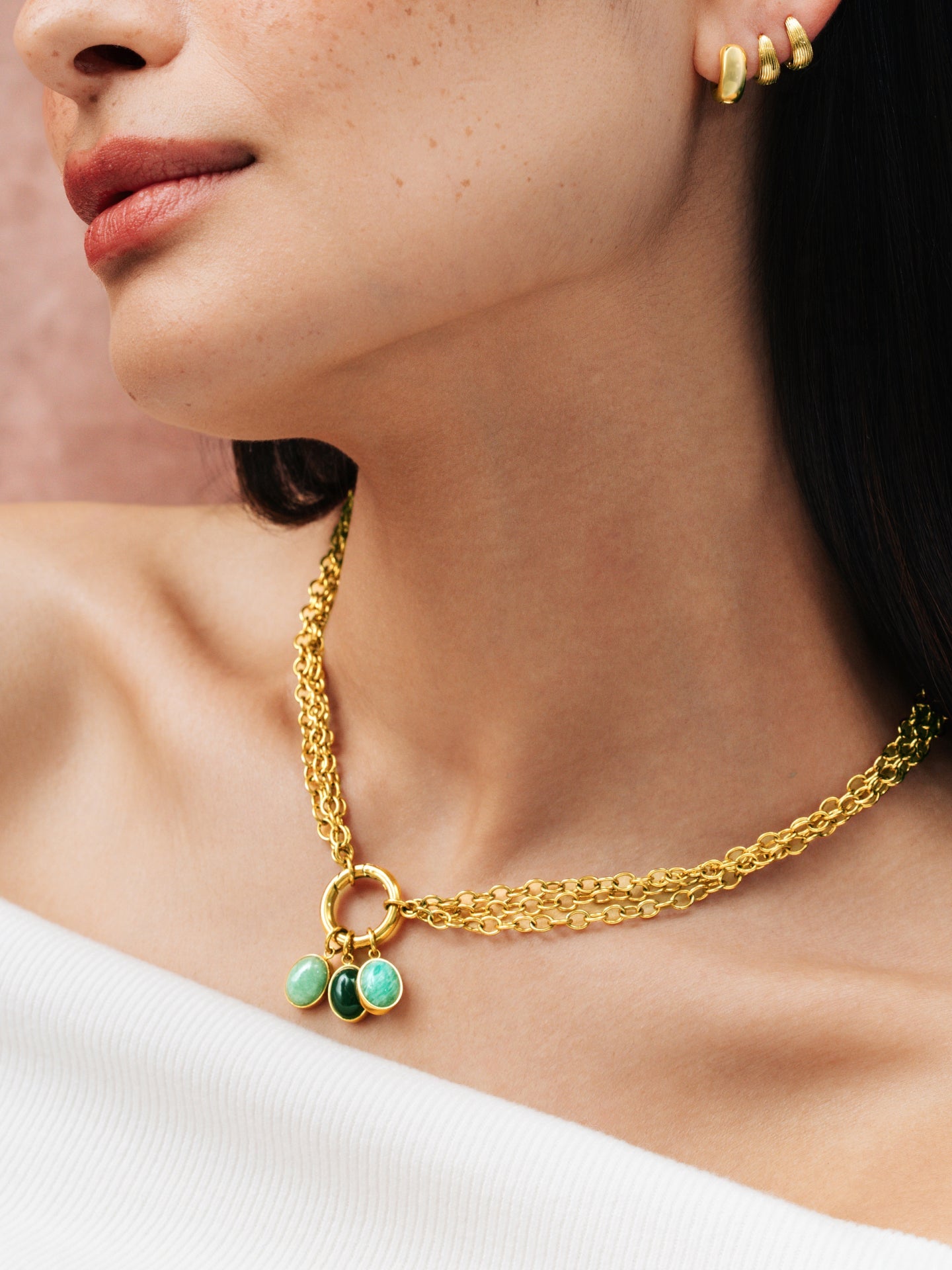 Ana Joalheiros - Colares Dourados - Colar Dourado One Neckmess Ocean Golden OJNN96G pescoço