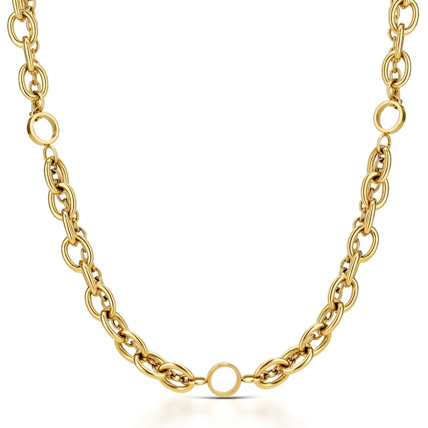 Ana Joalheiros - Colares Dourados - Colar Dourado One Neckmess Power Golden OJNN100G 