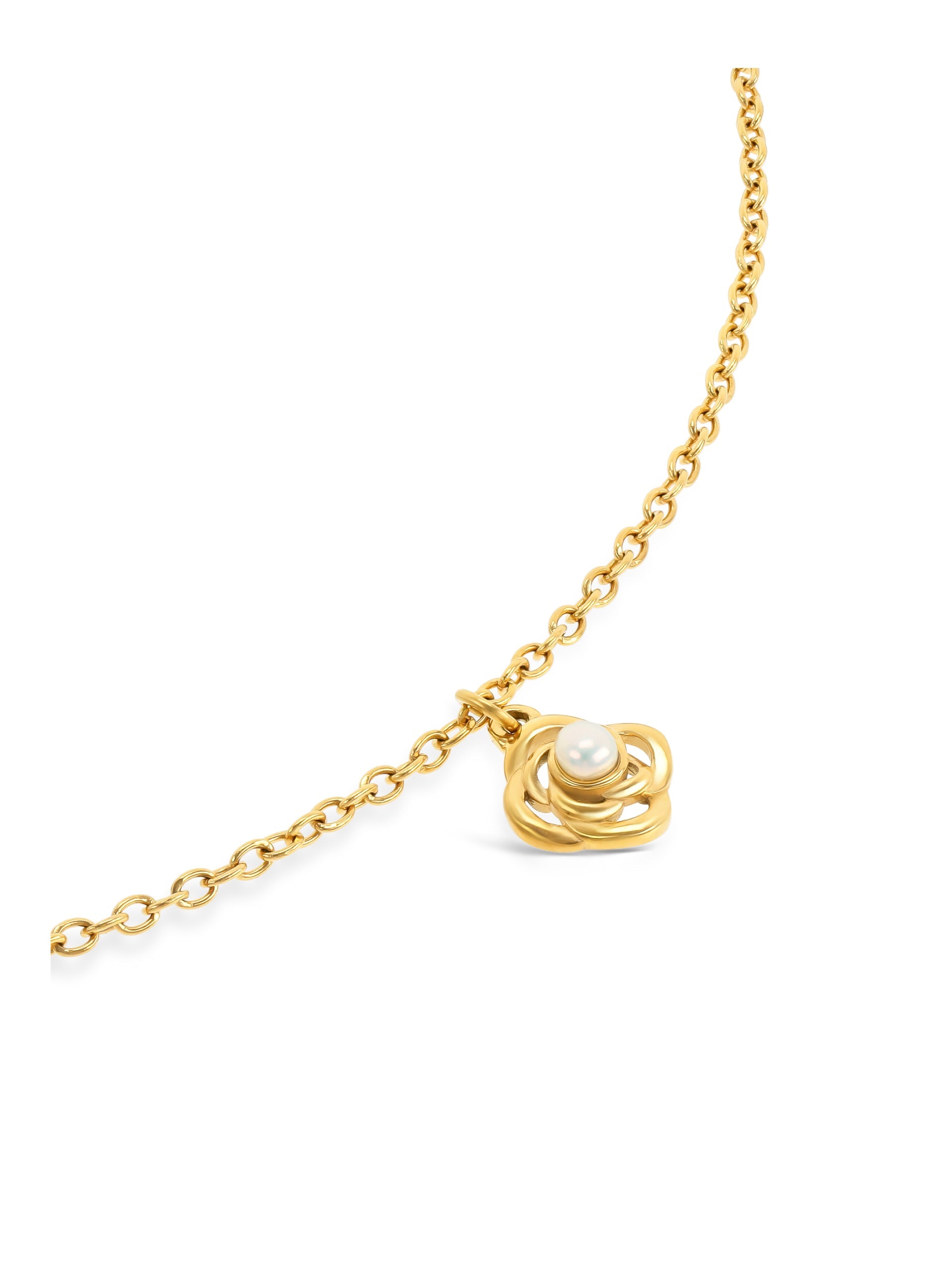 Ana Joalheiros - Colares Dourados - Colar Dourado One Rose Petite Pearl Golden OJRN02D 
