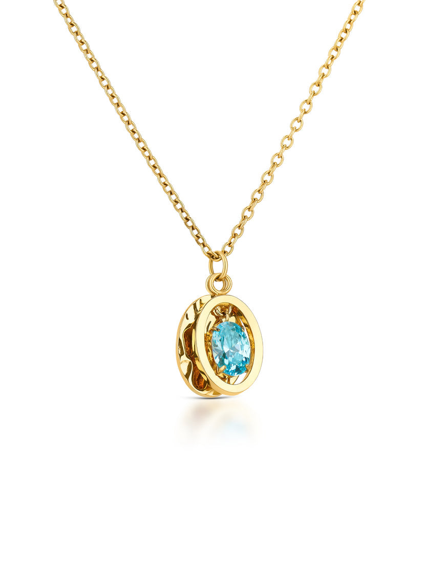 Ana Joalheiros - Colares Dourados - Colar Dourado One Set Colar & Brincos One Birthstone December OJSET24G12 SIMBOLO