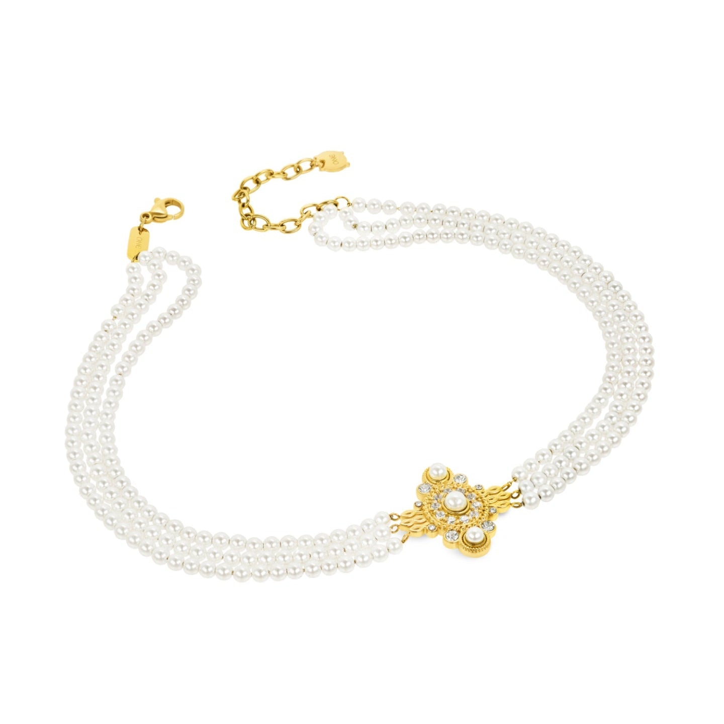 Ana Joalheiros - Colares Dourados - Colar Dourado One Ophelia Pearls Gold OJSET25G 