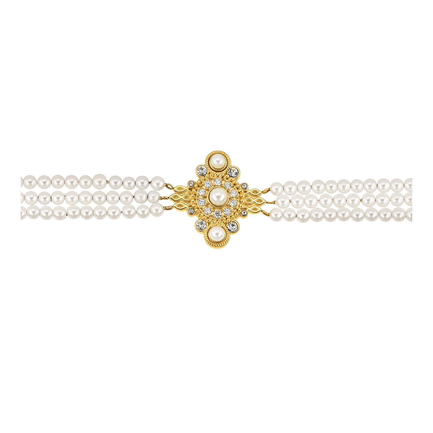 Ana Joalheiros - Colares Dourados - Colar Dourado One Set Colar & Brincos One Ophelia Pearls Gold OJSET25G