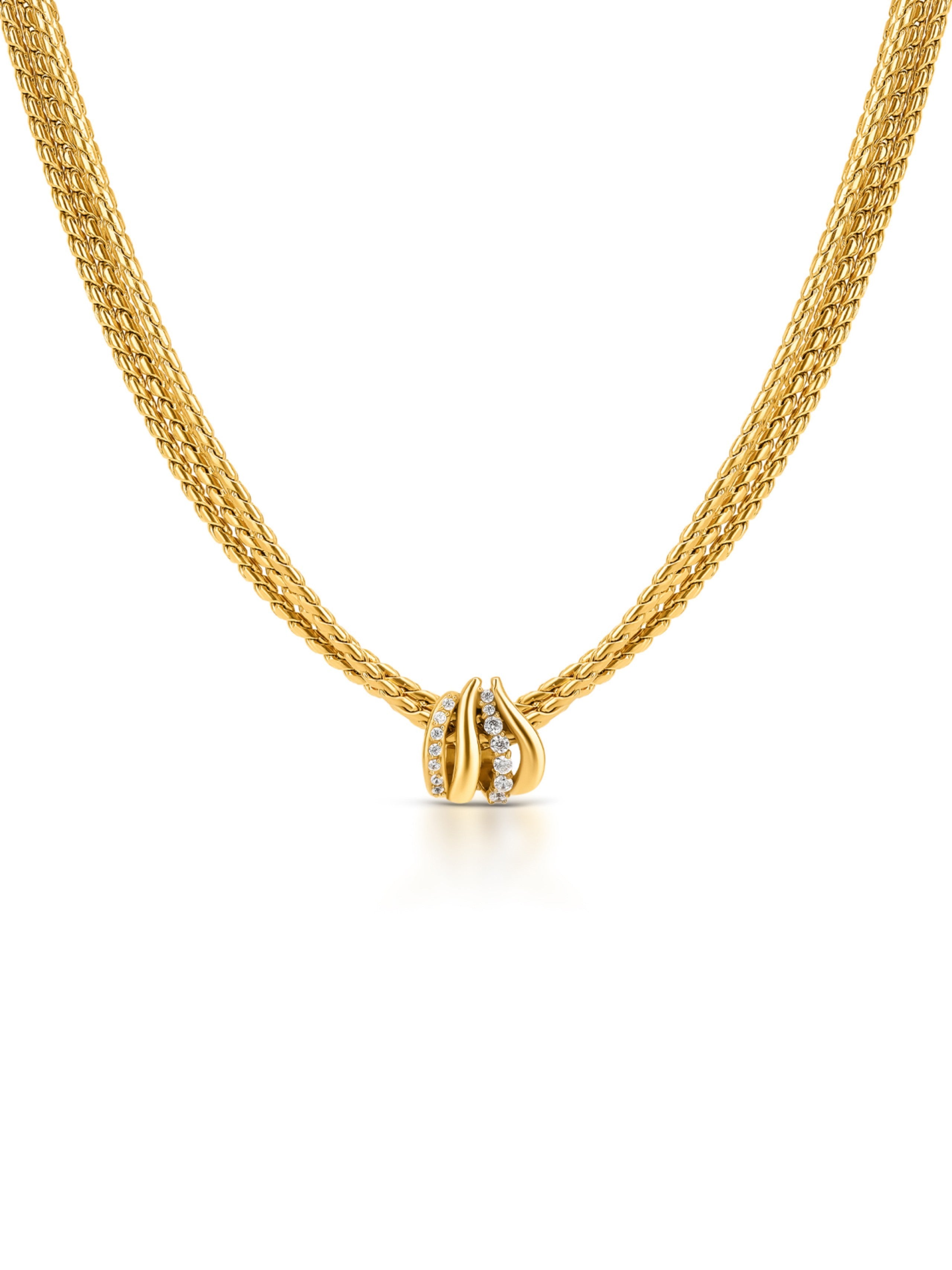 Ana Joalheiros - Colares Dourados - Colar Dourado One Set Colar & Brincos One Stella Gold OJSET15G 