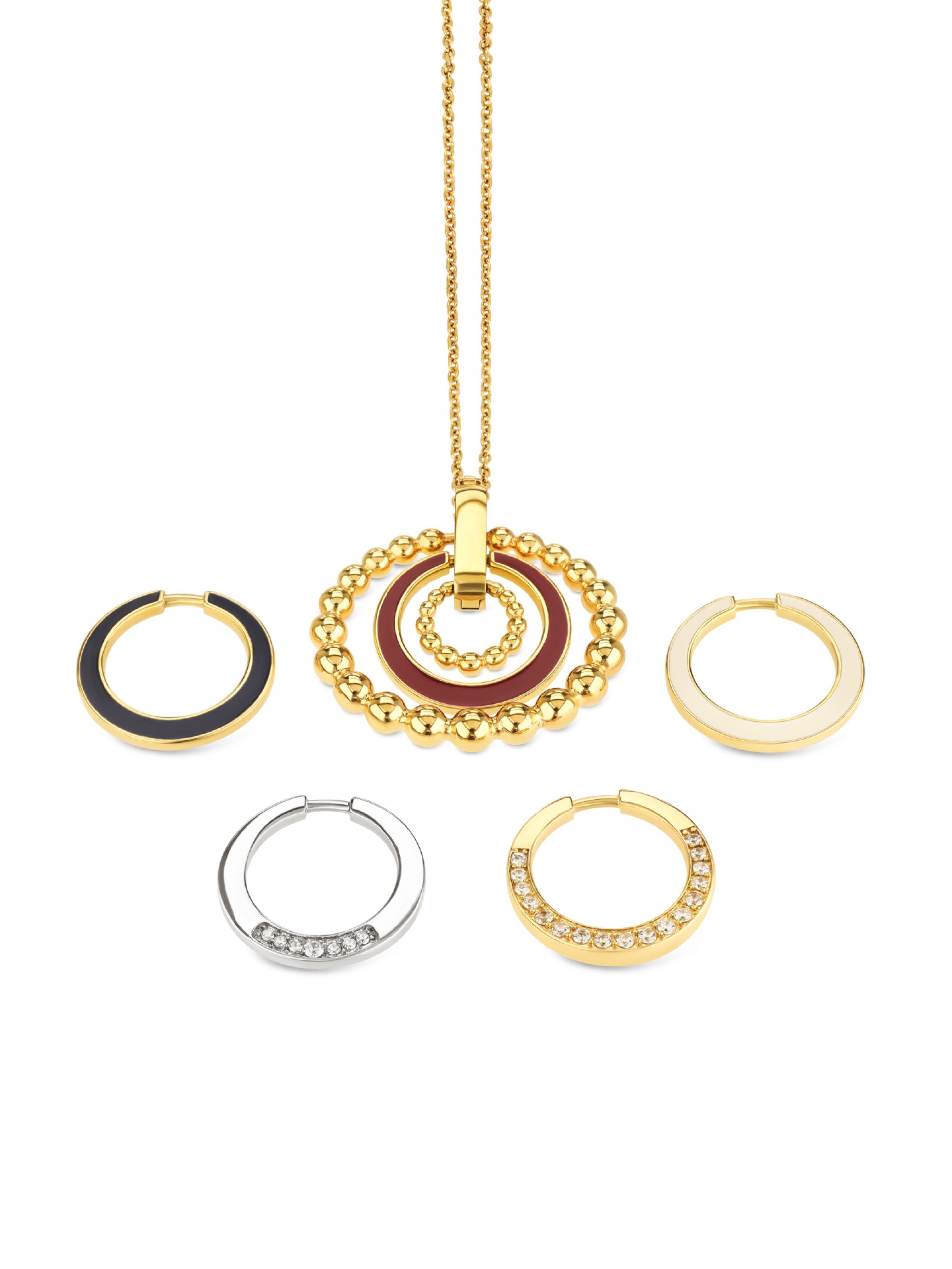 Ana Joalheiros - Colares Dourados - Colar Dourado One Set Colar e Brincos One Senhora Mood Rouge Gold OJSET17G 