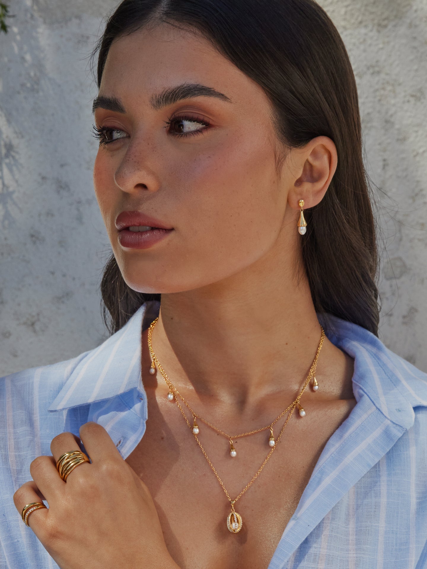 Set Colar & Brincos One Sea Pearl Gold