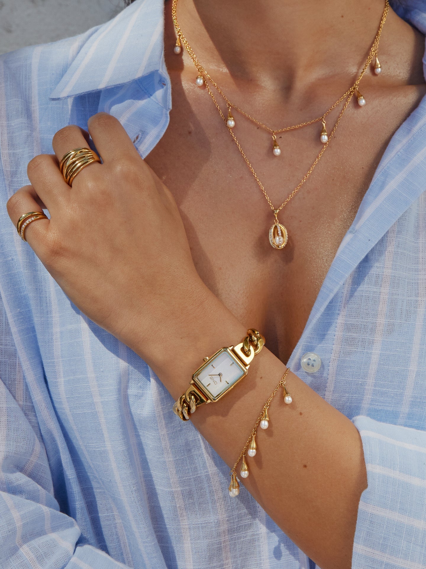 Pulseira One Senhora Sea Pearl Gold
