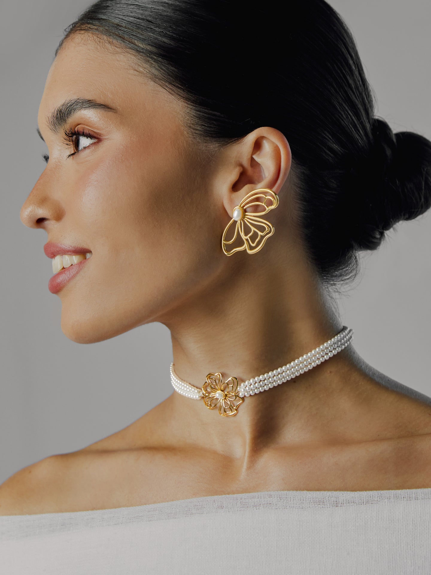 Brincos One Senhora Margot Petal Gold