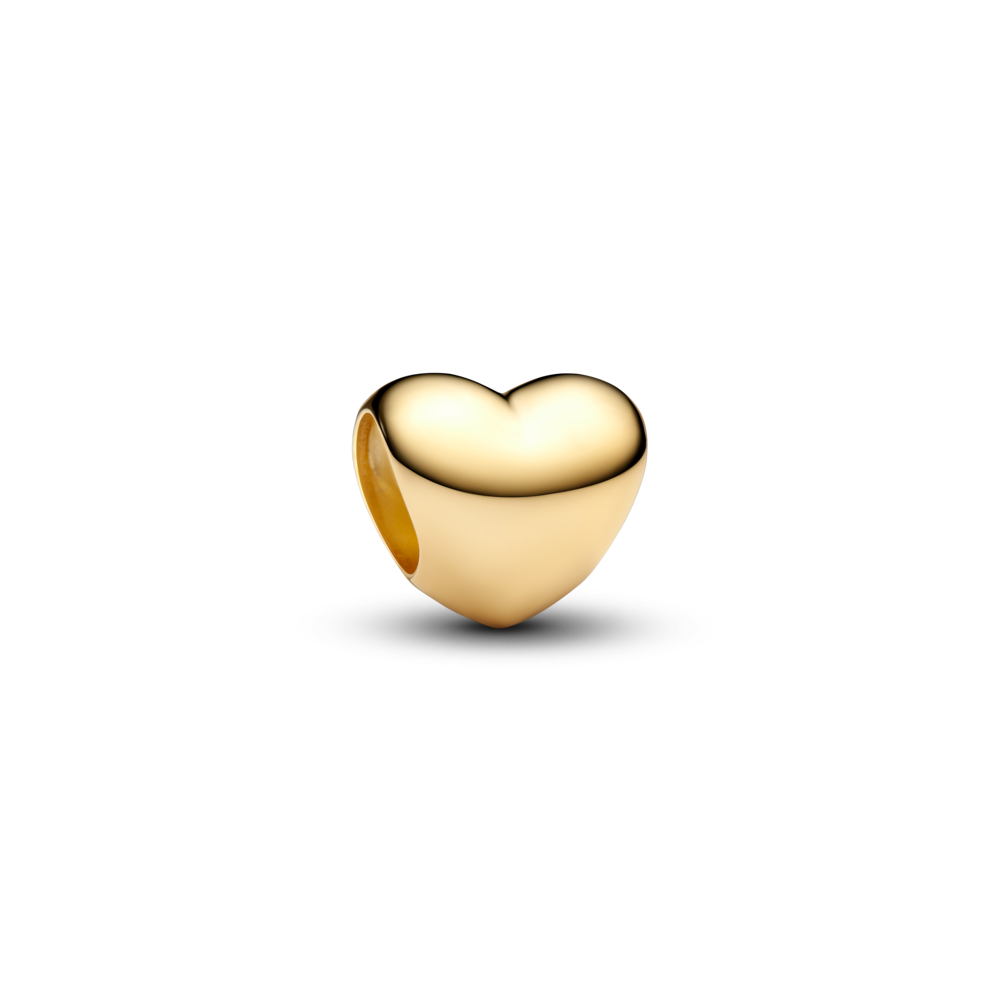 Ana Joalheiros - Contas Pandora - Conta Pandora com coração dourado polido em formato mini