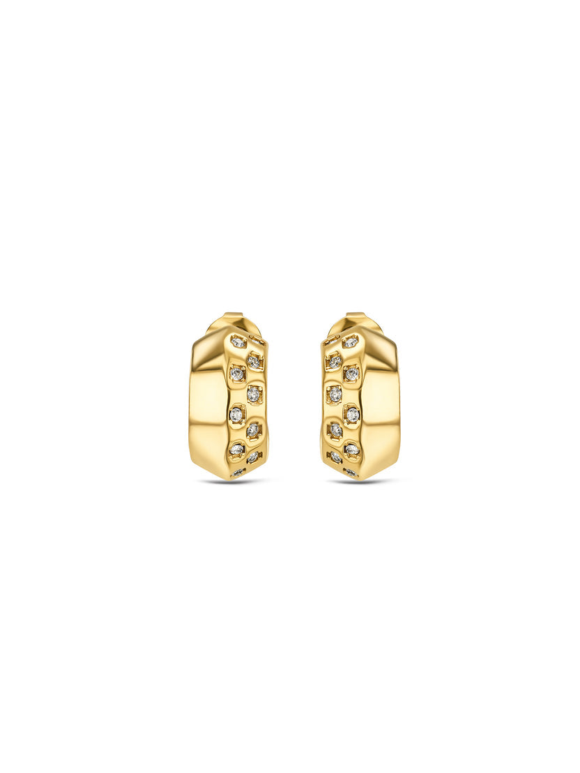 Brincos One Senhora Chess Crystal Gold