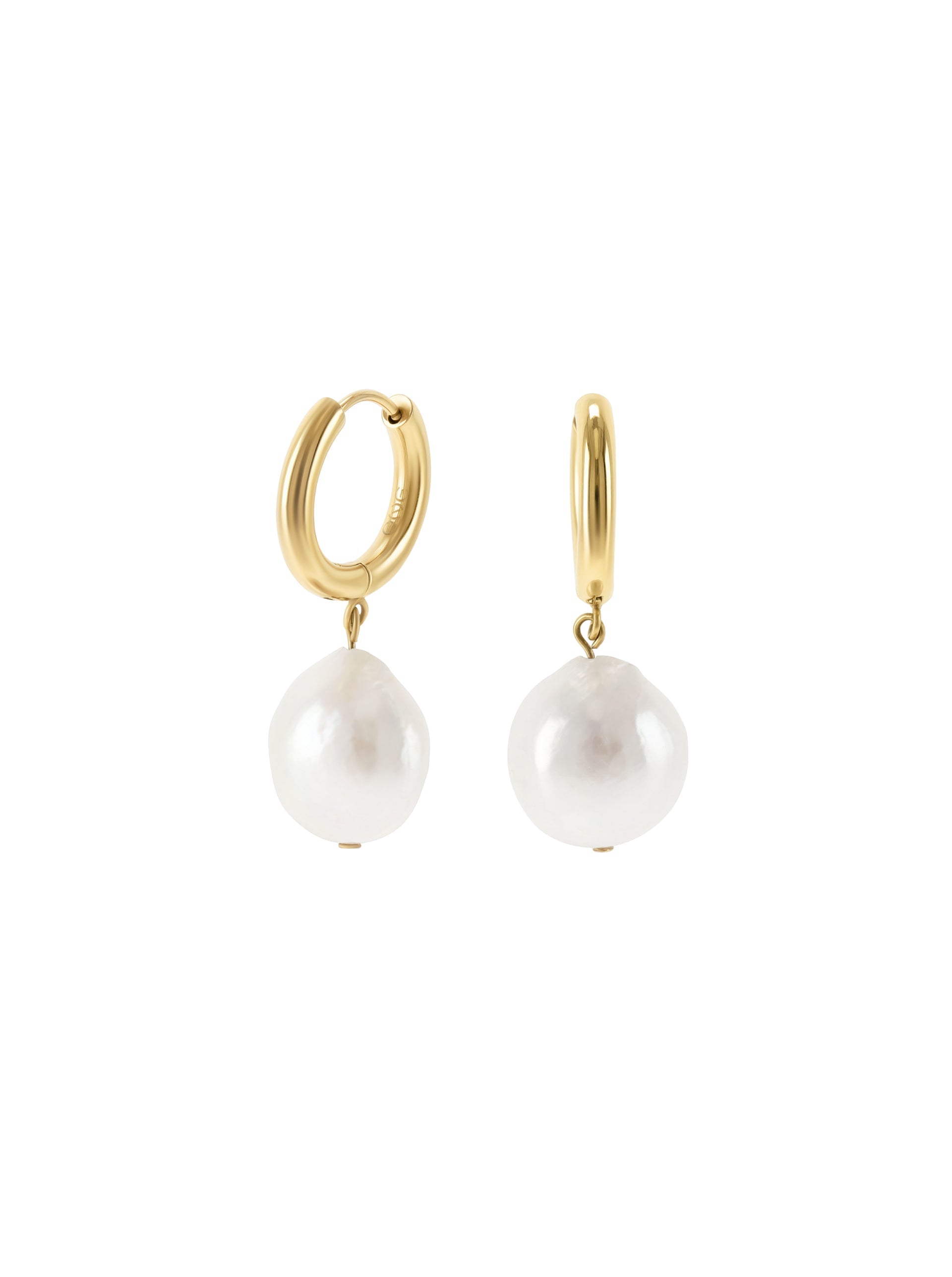 Brincos One Senhora Pearly Hoops Gold