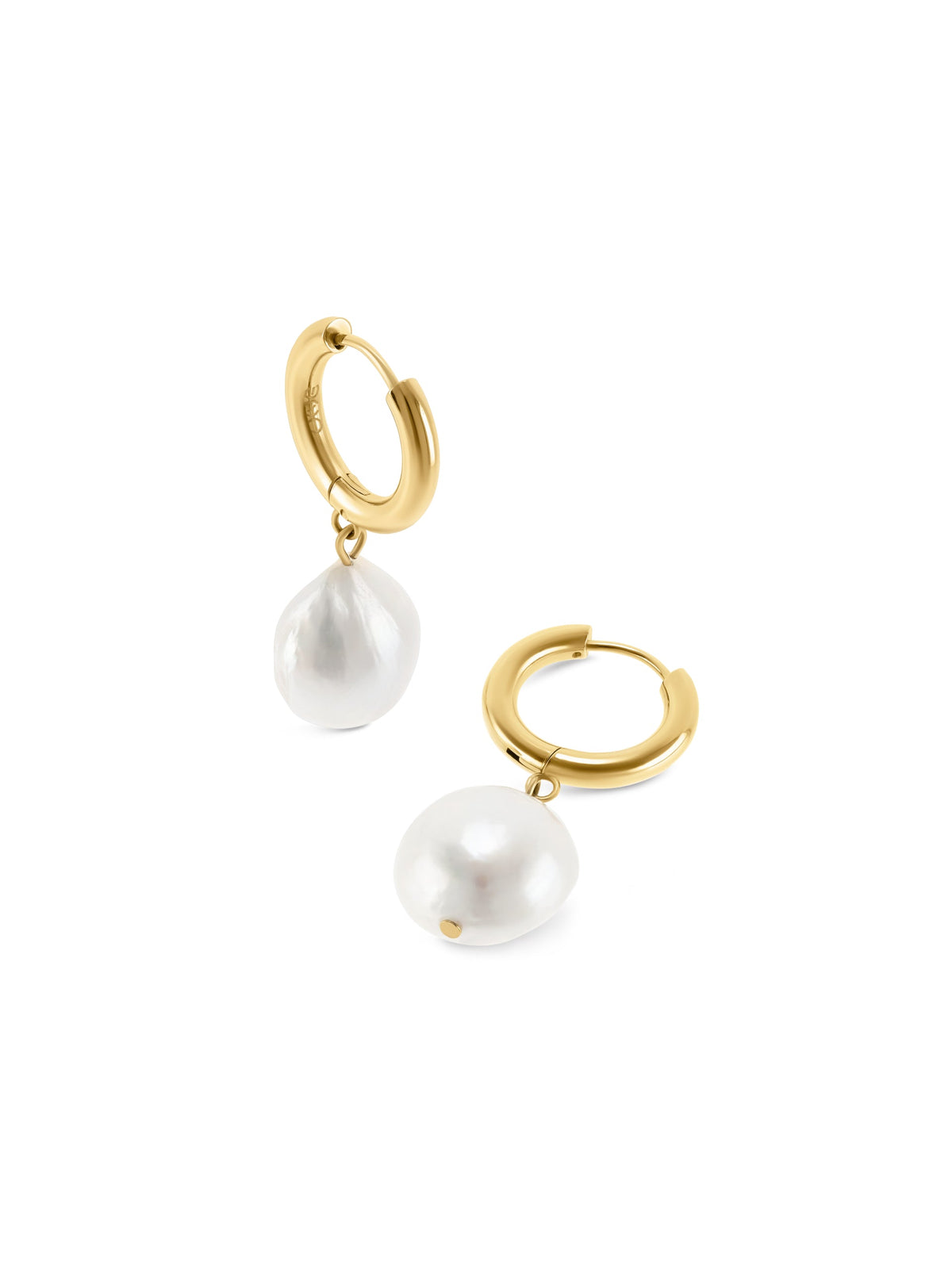 Brincos One Senhora Pearly Hoops Gold