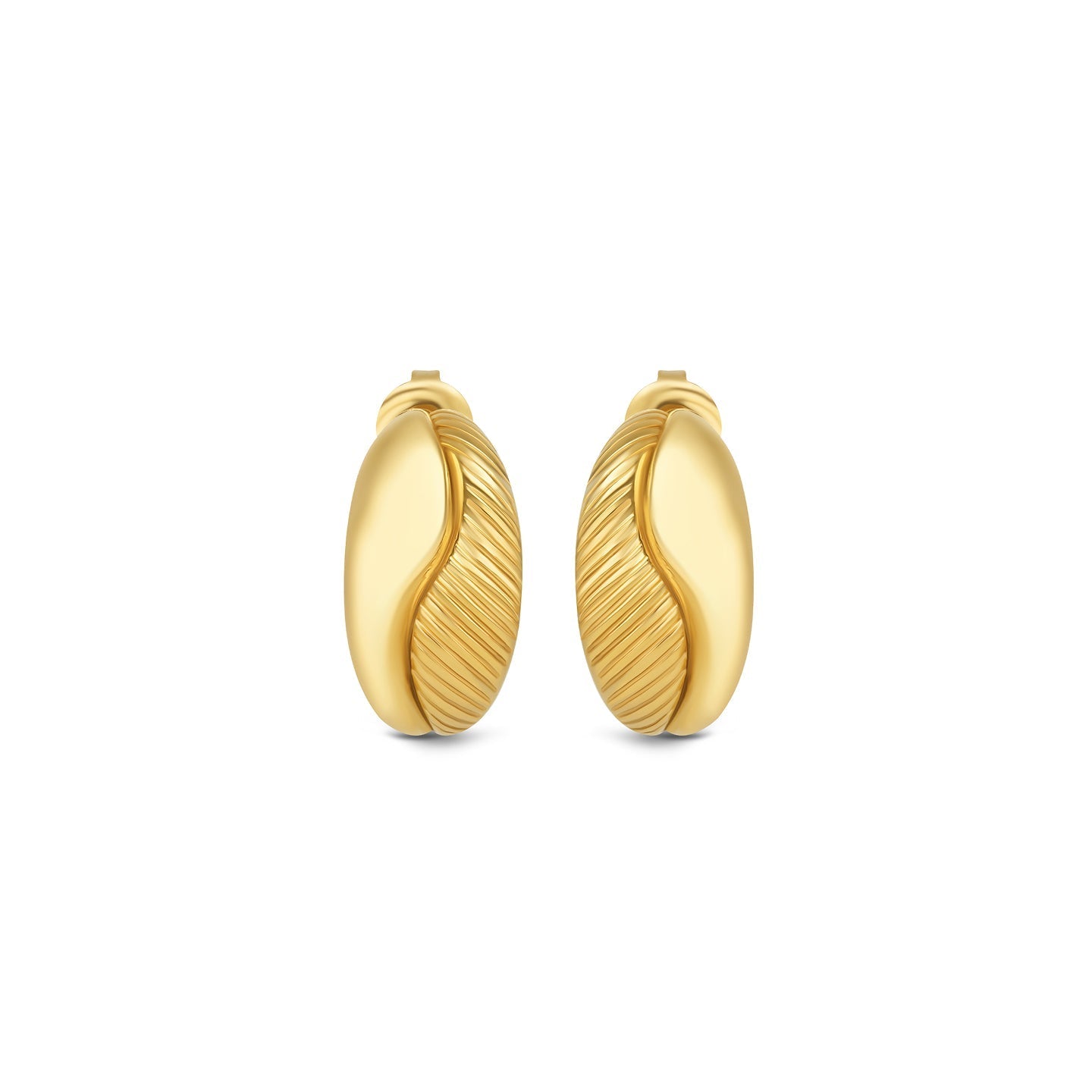 Brincos One Senhora Plissão Hoop Gold