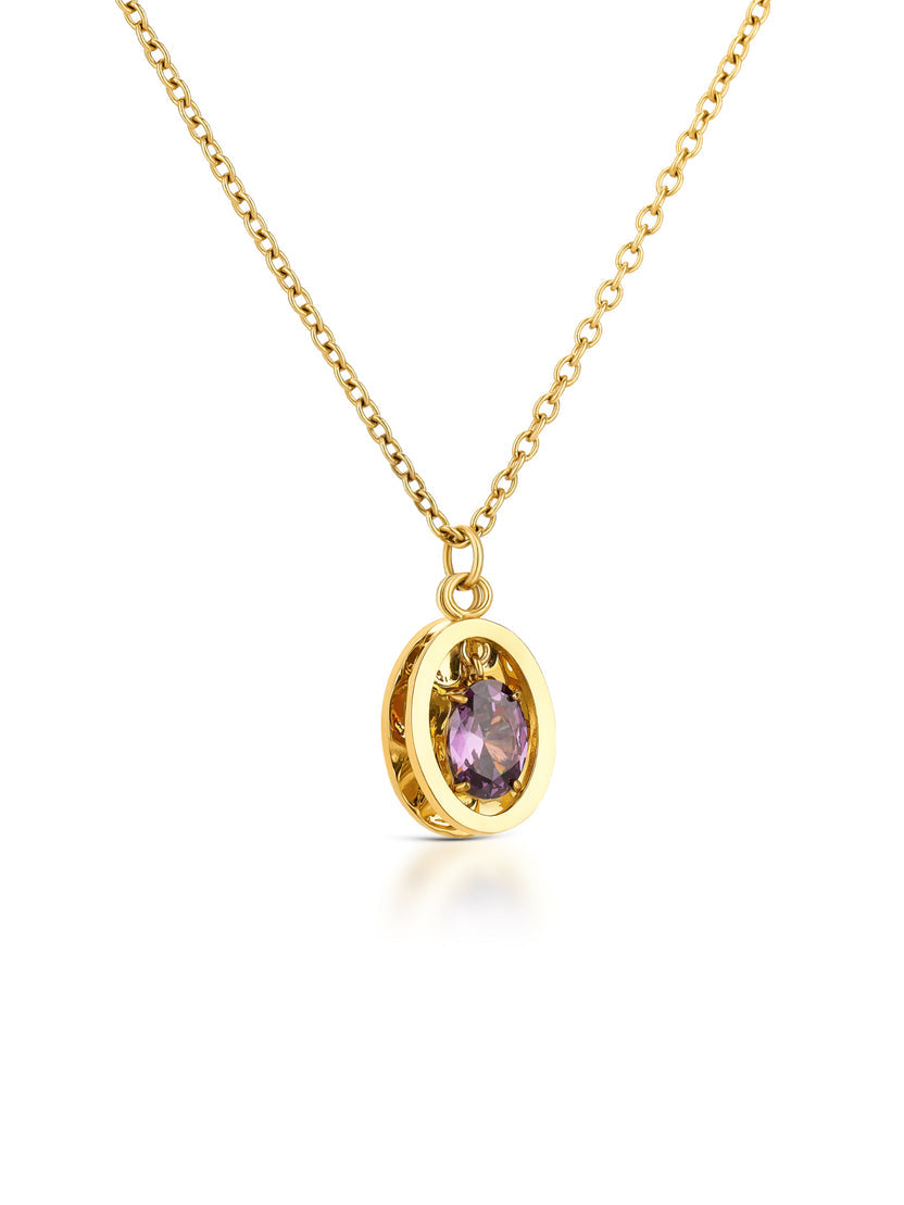 Set Colar & Brincos One Birthstone February