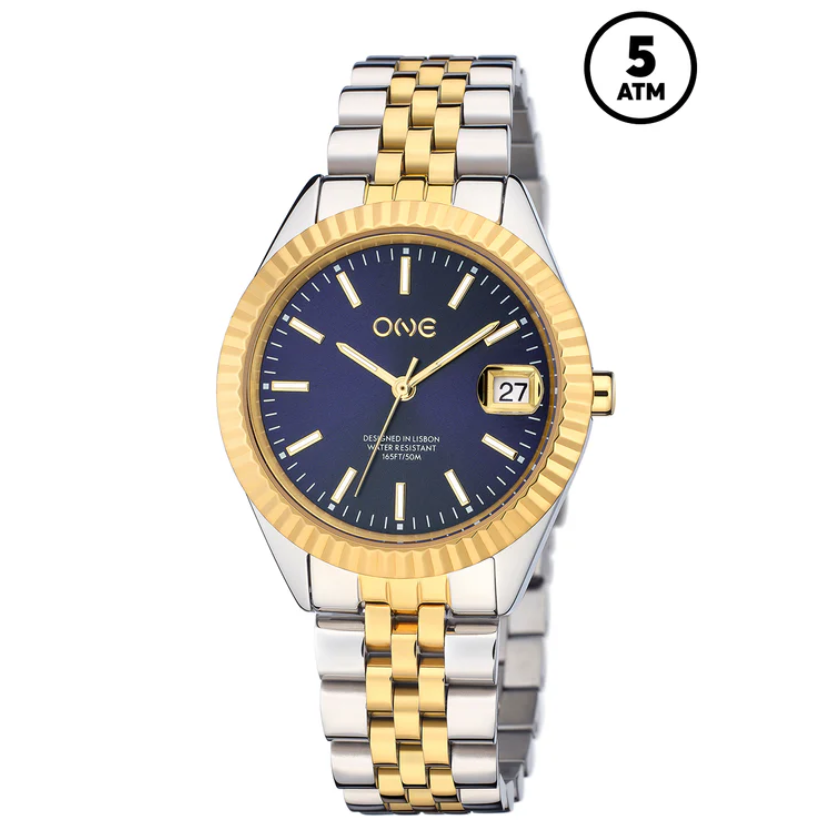 Relogio One de Senhora Celebrity Blue Bicolor