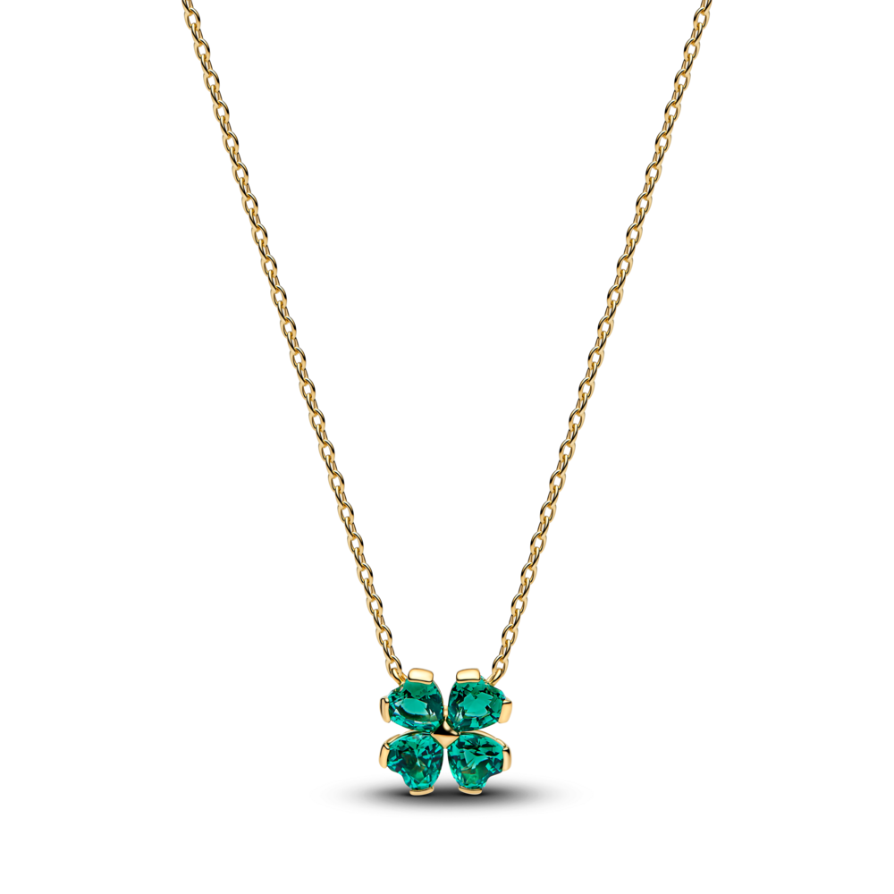 Colar Pandora Pendente Trevo da Sorte Verde