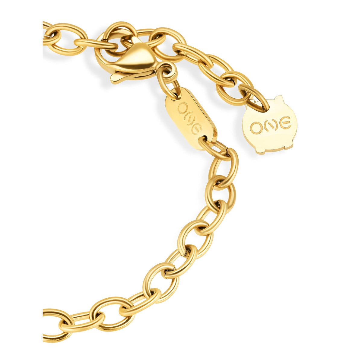 Ana Joalheiros - Pulseiras Douradas - Pulseira Majorica Charm One Energy Love of Life Time Bicolor OJEBC754