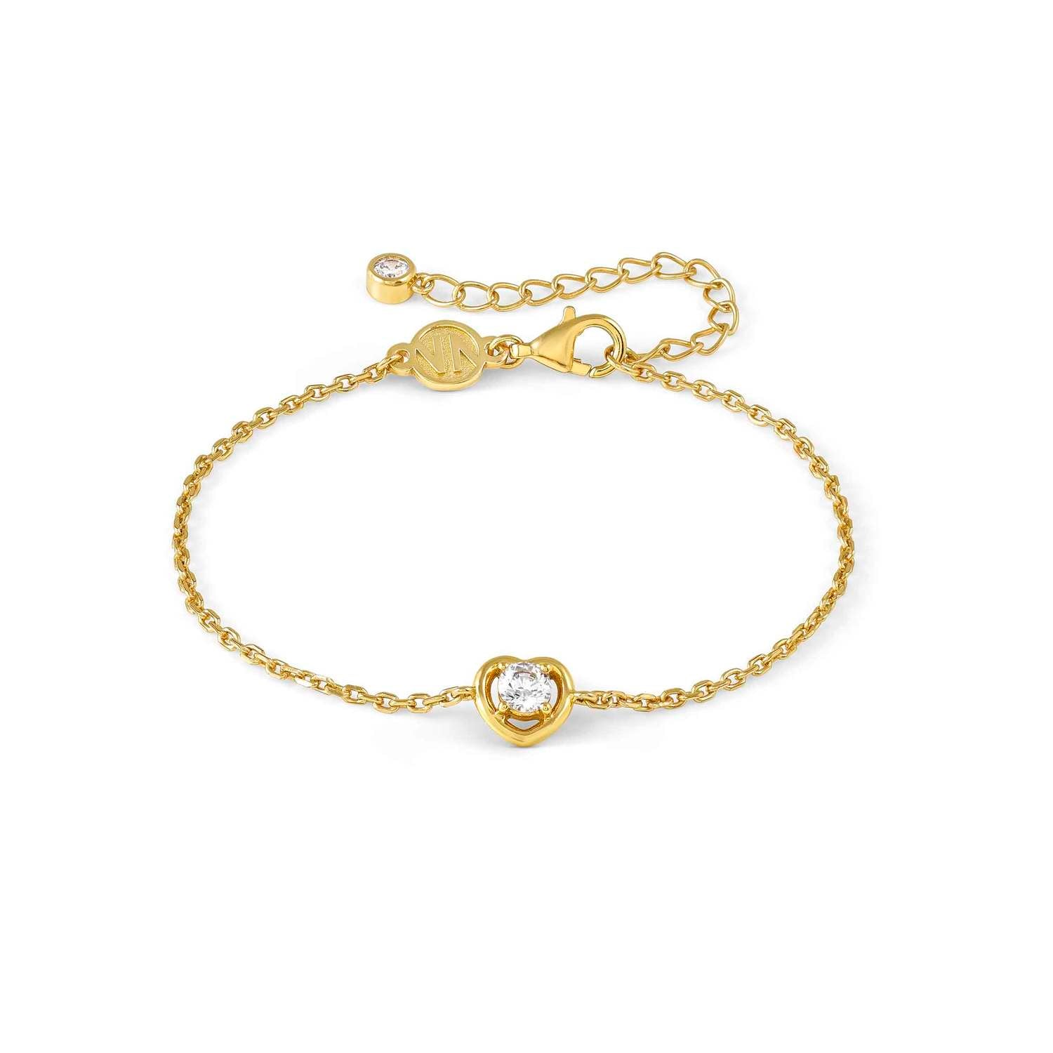 Ana Joalheiros - Pulseiras douradas - Pulseira Nomination em prata dourada Cosmiclove com coração