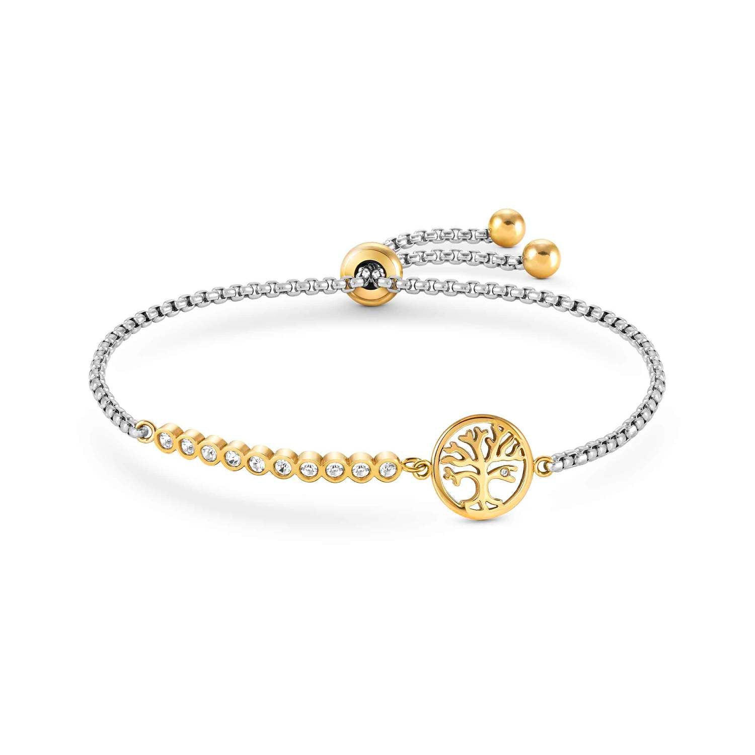 Ana Joalheiros - Pulseiras douradas - Pulseira Nomination dourada em aço inox Milleluci com árvore da vida