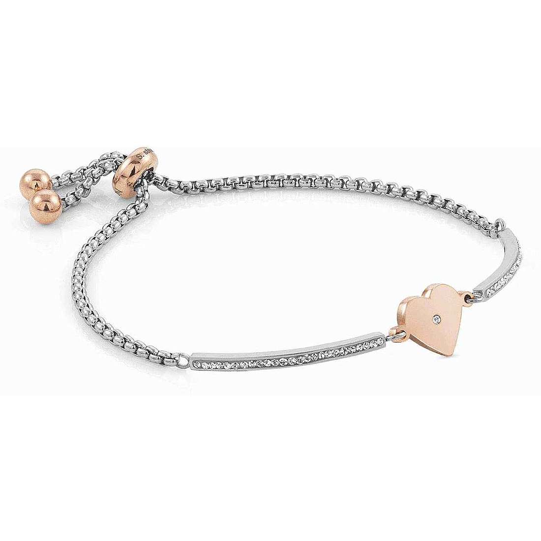 Ana Joalheiros - Nomination pulseiras - Pulseira aço inoxidavel rosa com coração Milleluci