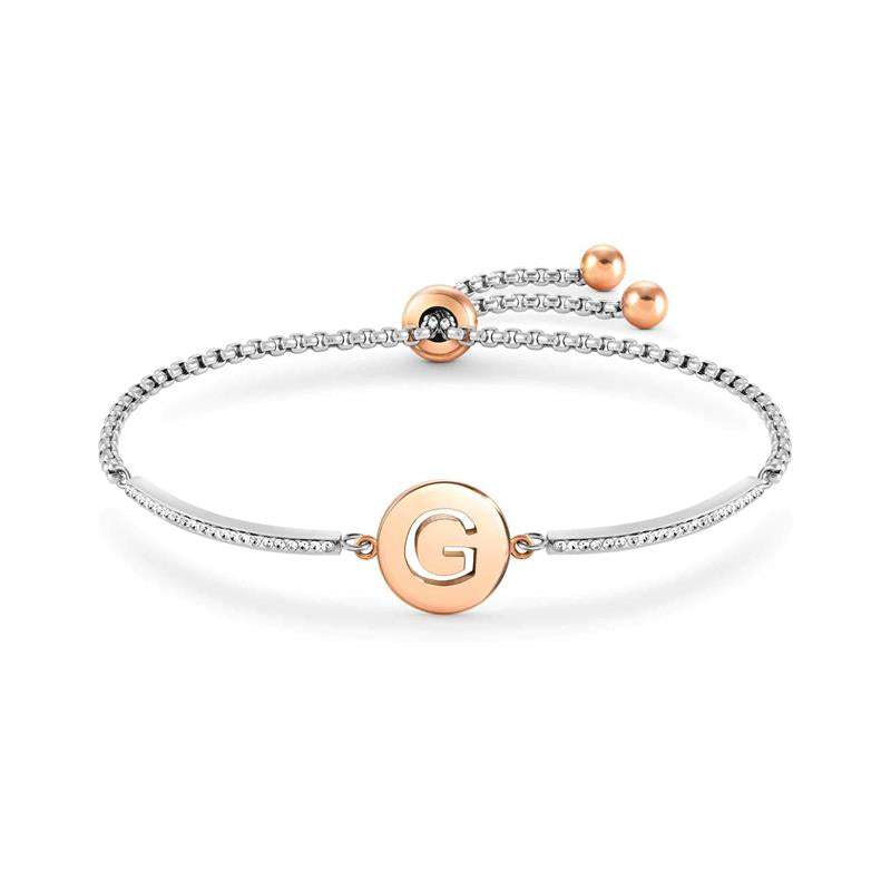 Ana Joalheiros - Pulseiras com iniciais - Pulseira Nonimation em aço inox com letra G Milleluci