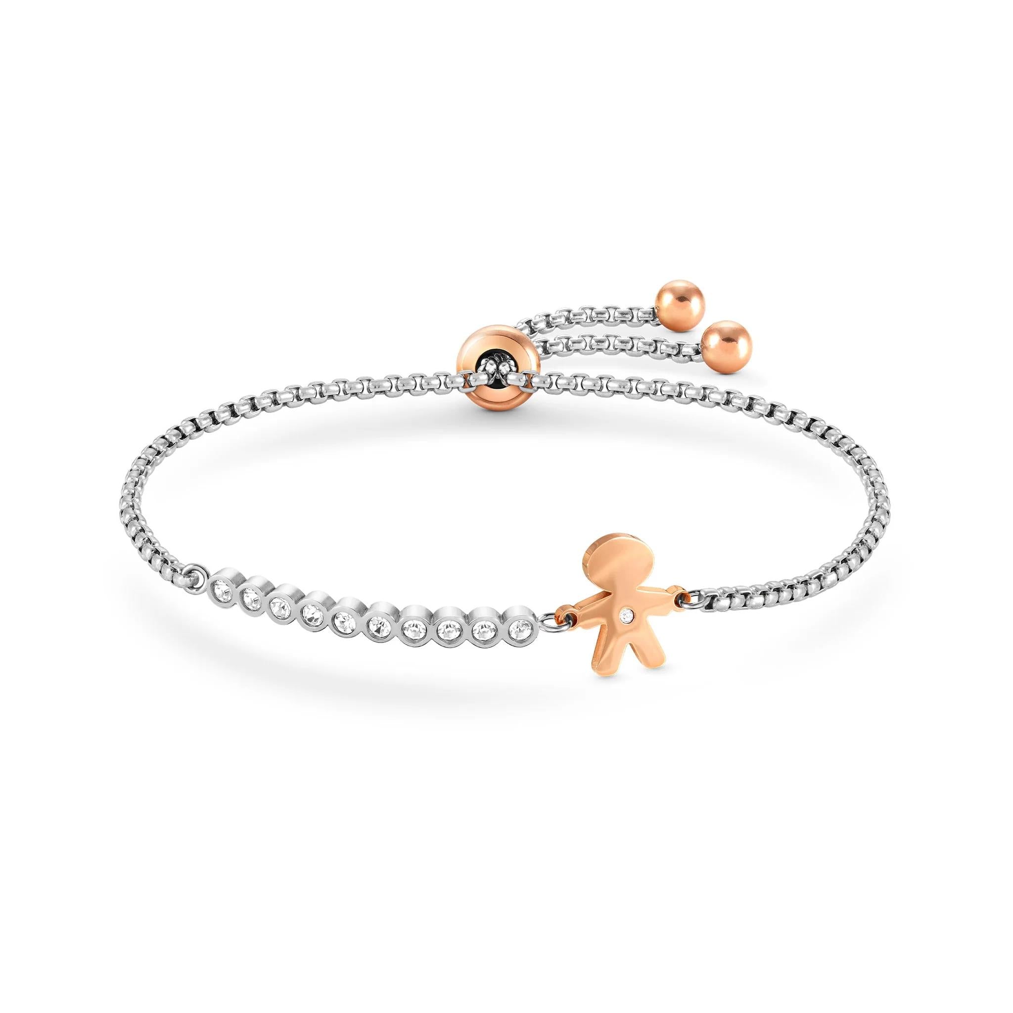 Ana Joalheiros - Nomination pulseiras - Pulseira aço inoxidavel com menino Milleluci
