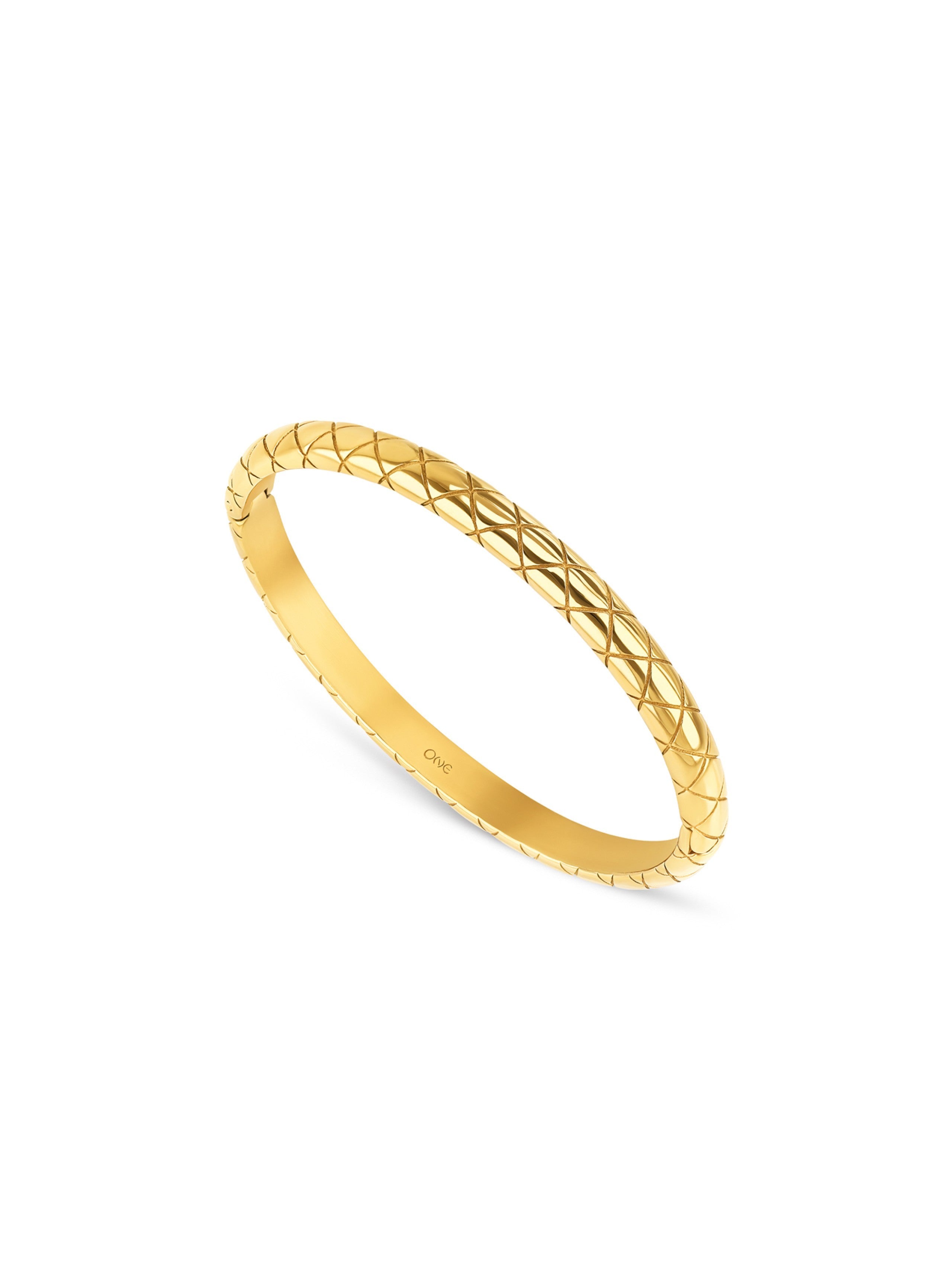 Ana Joalheiros - Pulseiras Douradas - Pulseira One Bangle One Delightful Golden OJDFB02G-M 