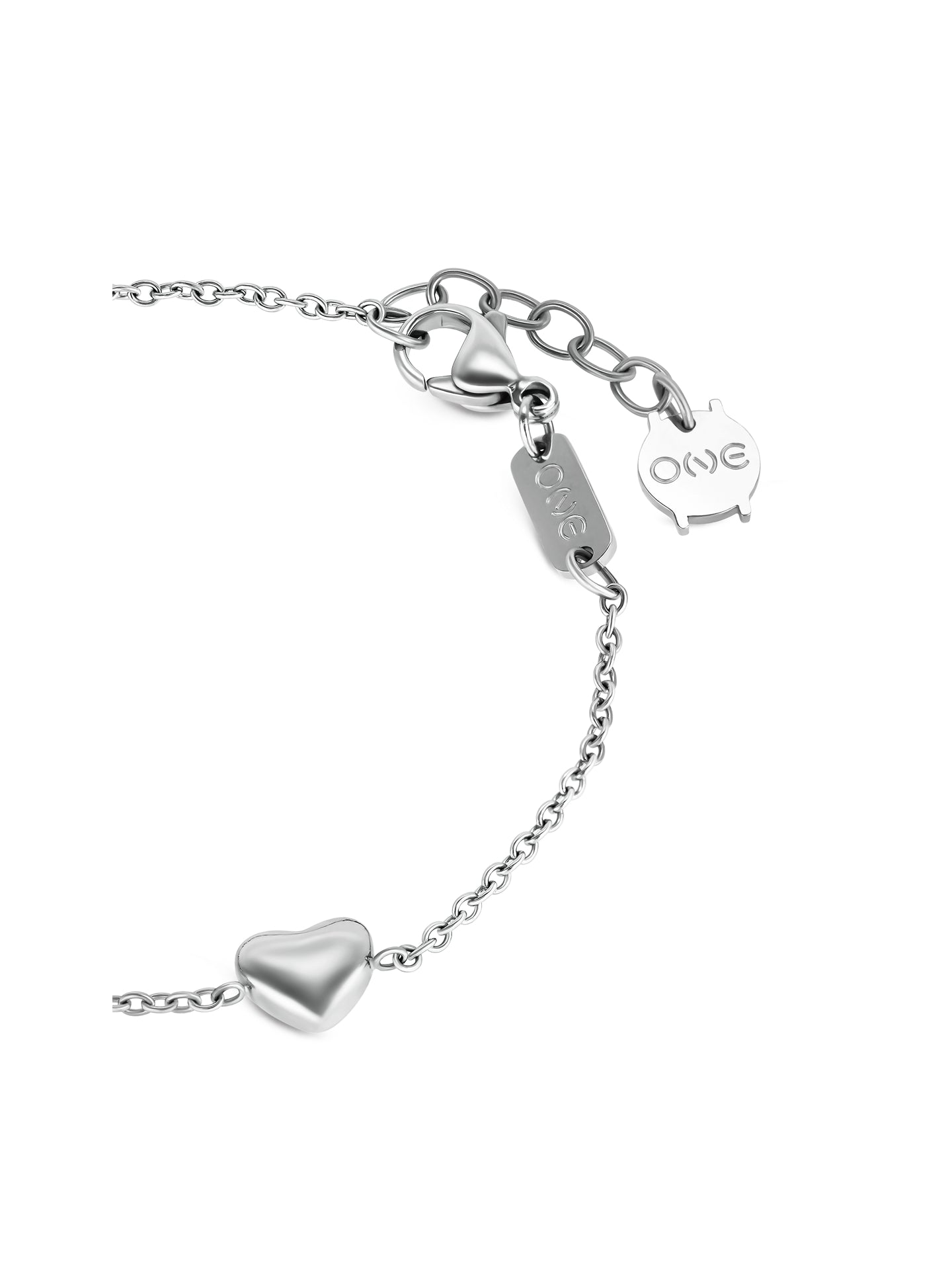 Ana Joalheiros - Pulseiras One - Pulseira One Crazy Heart Embrace Bicolor OJCHB03T Fecho