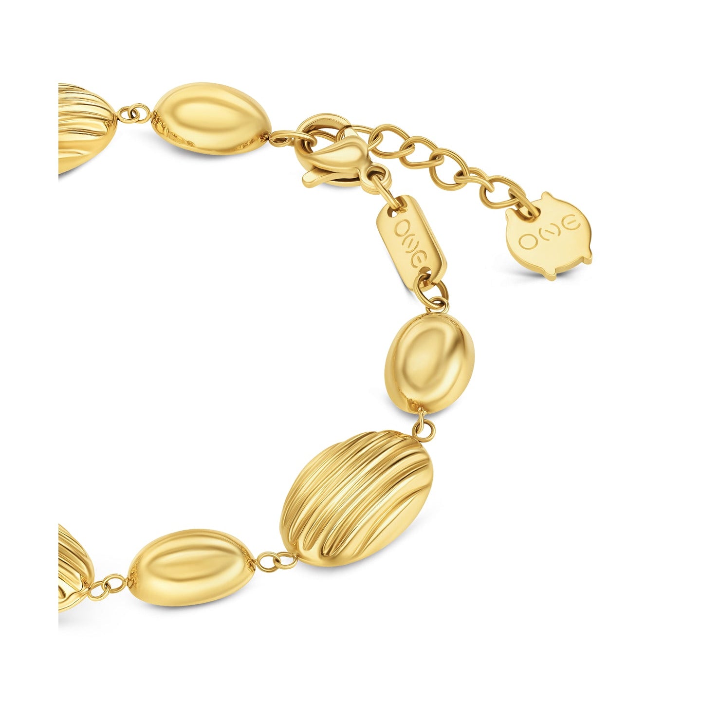 Ana Joalheiros - Pulseiras Douradas - Pulseira One  Plisse Golden OJPLB01G 