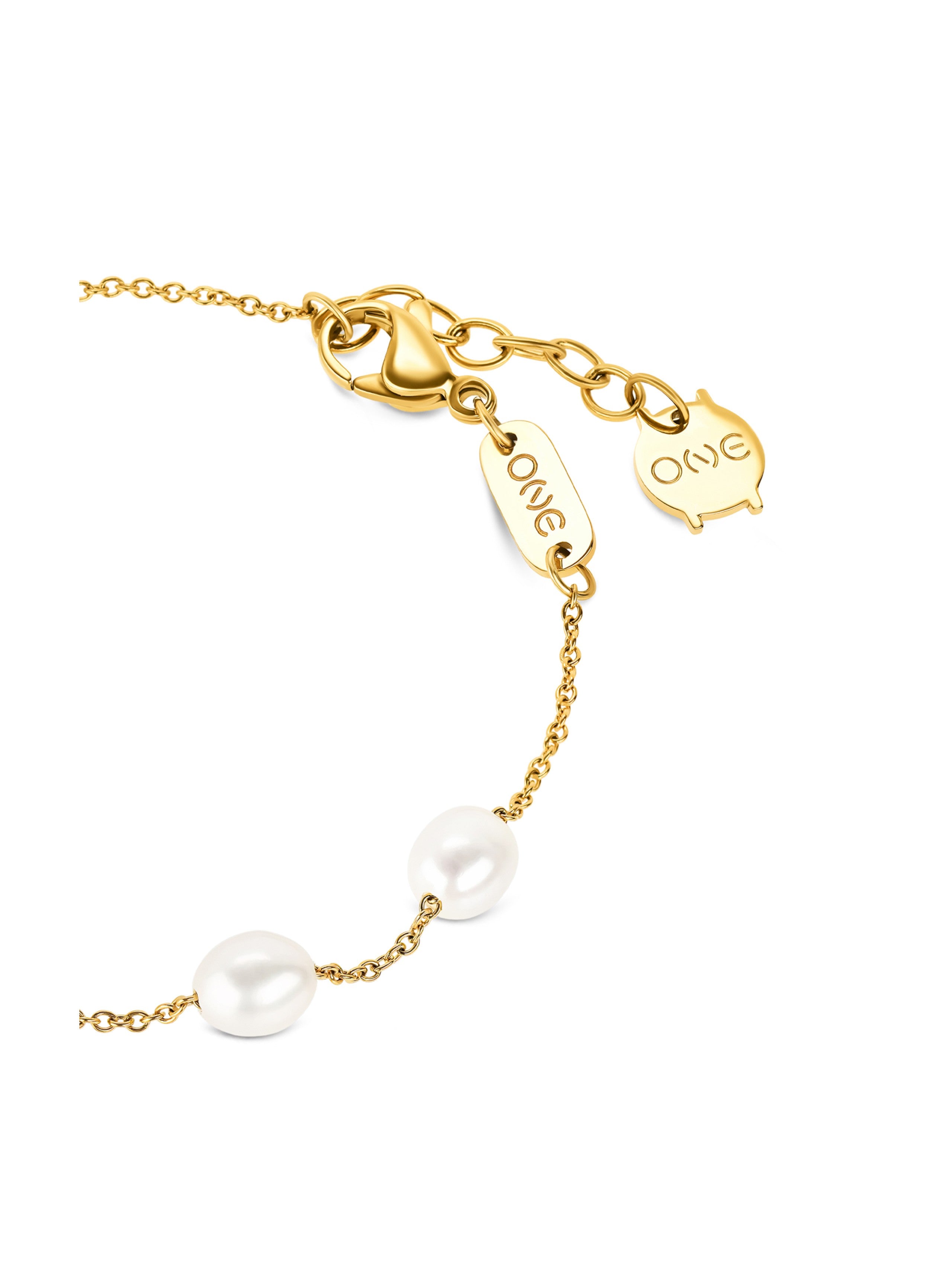 Ana Joalheiros - Pulseiras One - Pulseira One Rose Infinite Pearl Golden OJRB05D  pulso 