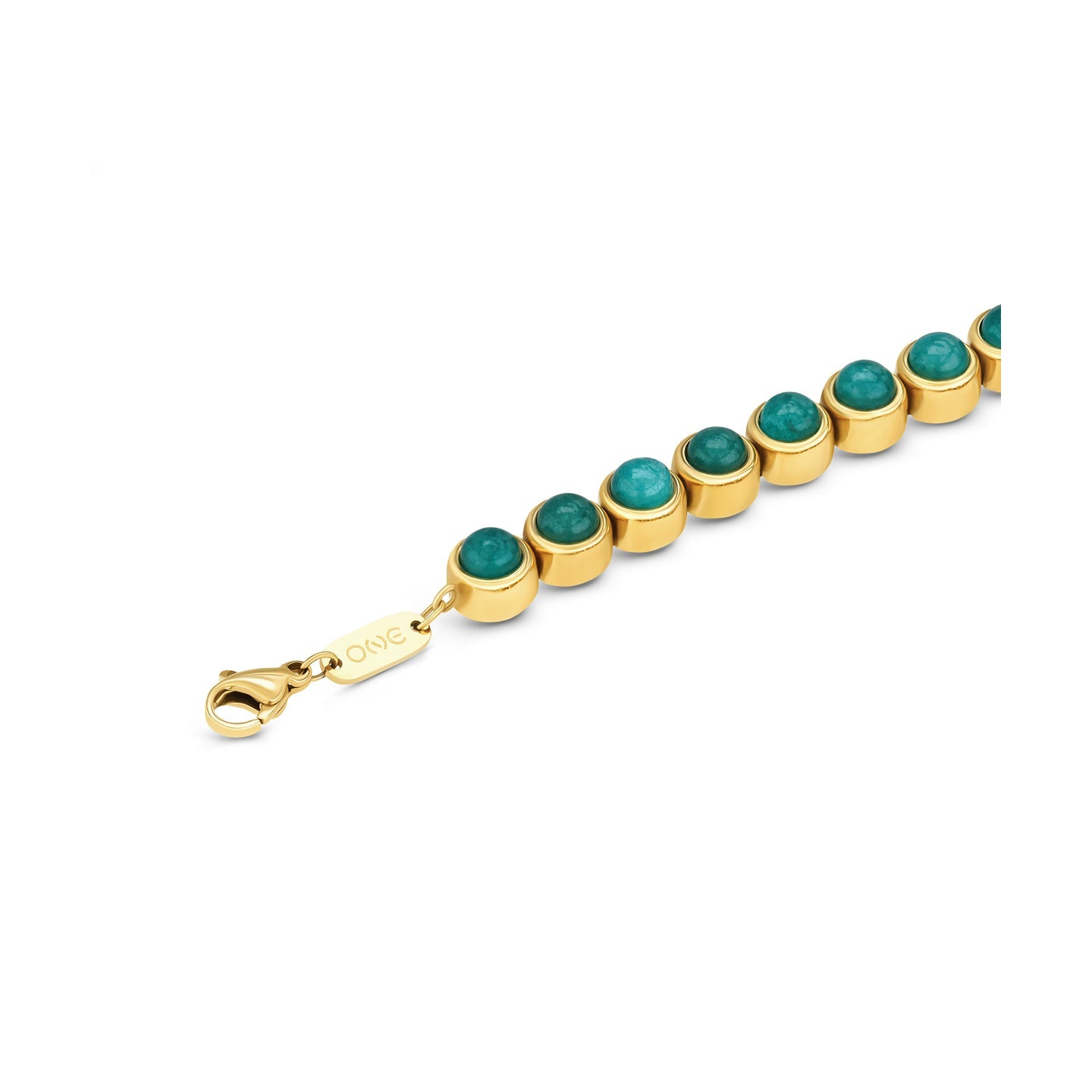 Ana Joalheiros - Pulseiras Douradas - Pulseira One Salina Tiny Deep Green OJBA57G Dourado