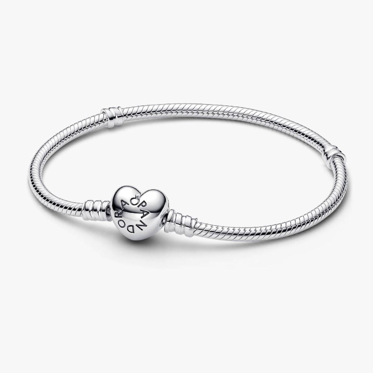 Ana Joalheiros - Pulseiras Prata - Pulseira Pandora Corrente Cobra Coração 594594C00-18
