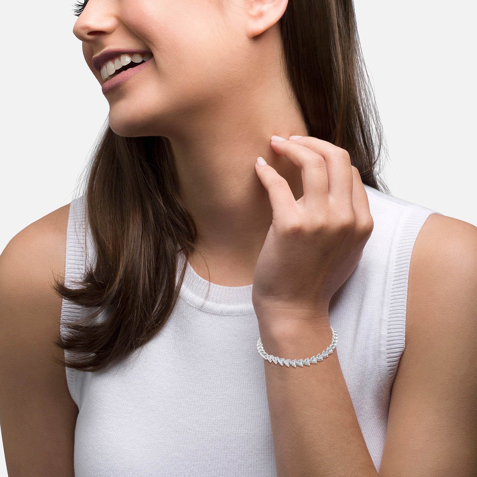 Ana Joalheiros - Pulseiras em Prata - Pulseira em prata Unike Glow Heart com zircónias