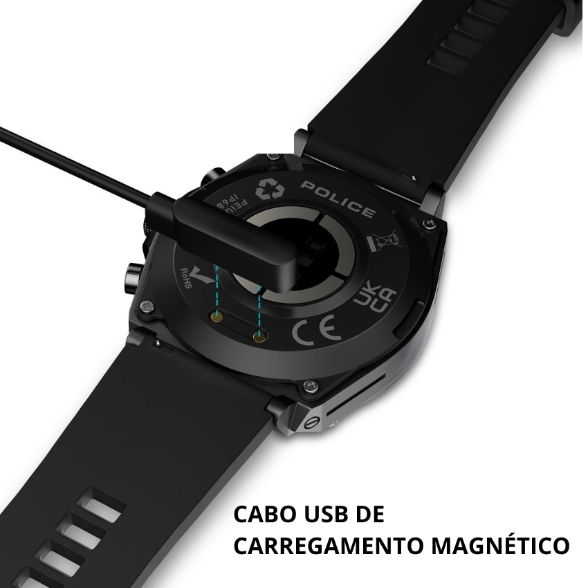 Ana Joalheiros - Police relogios - Relógio Police preto smartwatch My Avatar diferentes displays