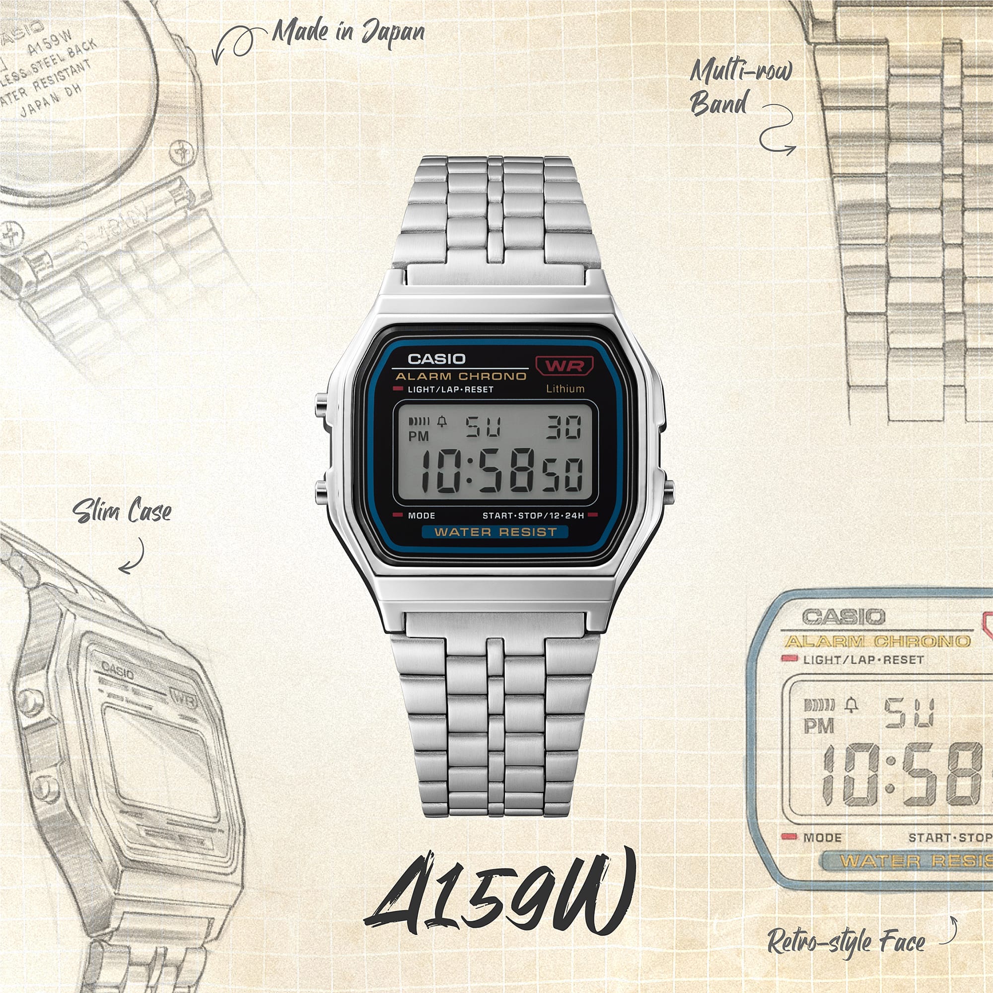 Ana Joalheiros - Casio Relógios - Relógio Casio Vintage A159WE-1EF