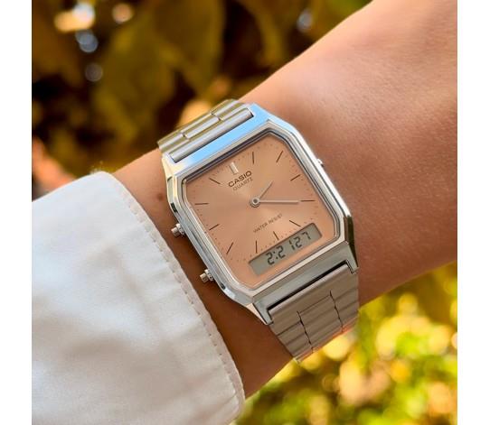Ana Joalheiros - Relógios Casio - Relógio Casio Vintage Edgy Collection AQ-230A-4AMQYES no Pulso