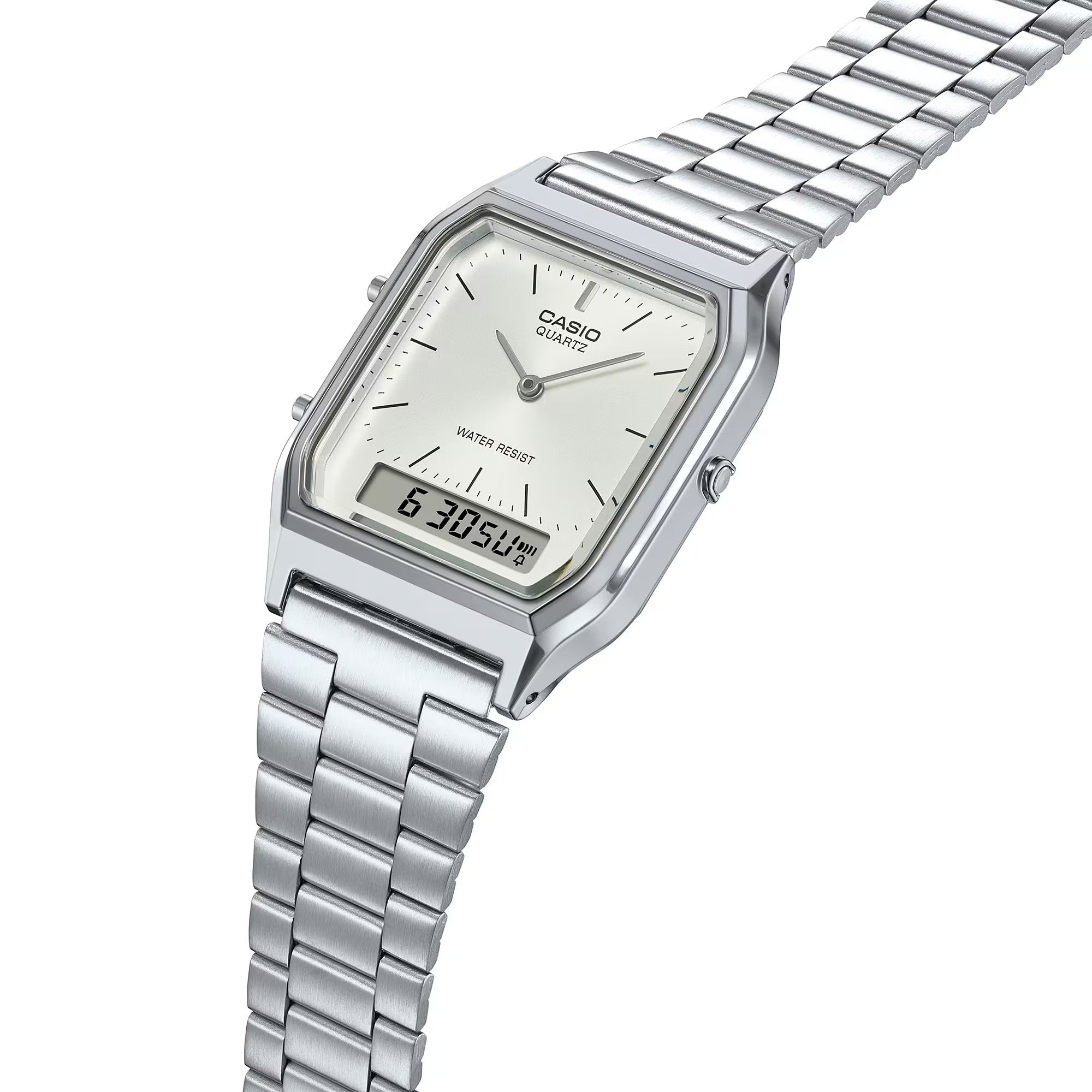 Ana Joalheiros - Relógios Casio - Relógio Casio Vintage Edgy Collection AQ-230A-7AMQYES Lateral