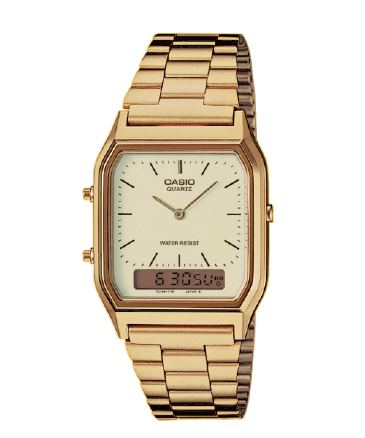 Ana Joalheiros - Casio Relógios - Relógio Casio Dourado Edgy Collection AQ-230GA-9DMQYES