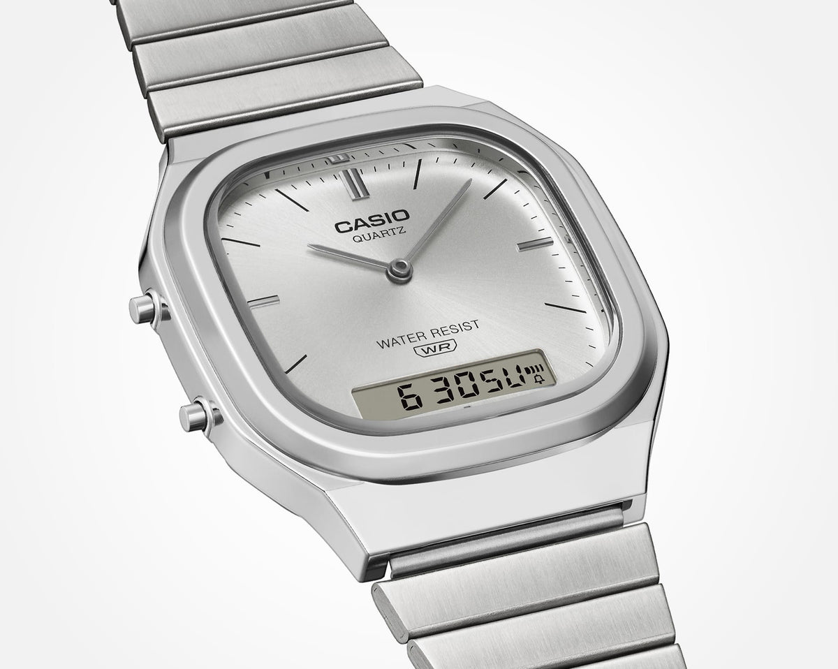 Ana Joalheiros - Relógios Casio - Relógio Casio Vintage Edgy Collection AQ-240E-7AEF Lateral