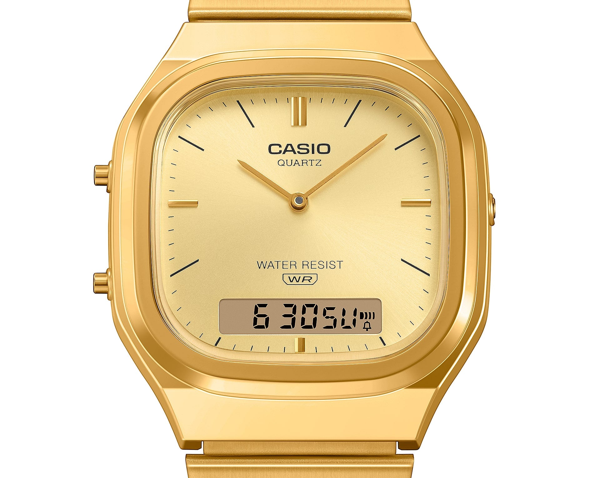 Ana Joalheiros - Relógios Casio - Relógio Casio Dourado  Edgy Collection AQ-240EG-9AEF Detalhesl